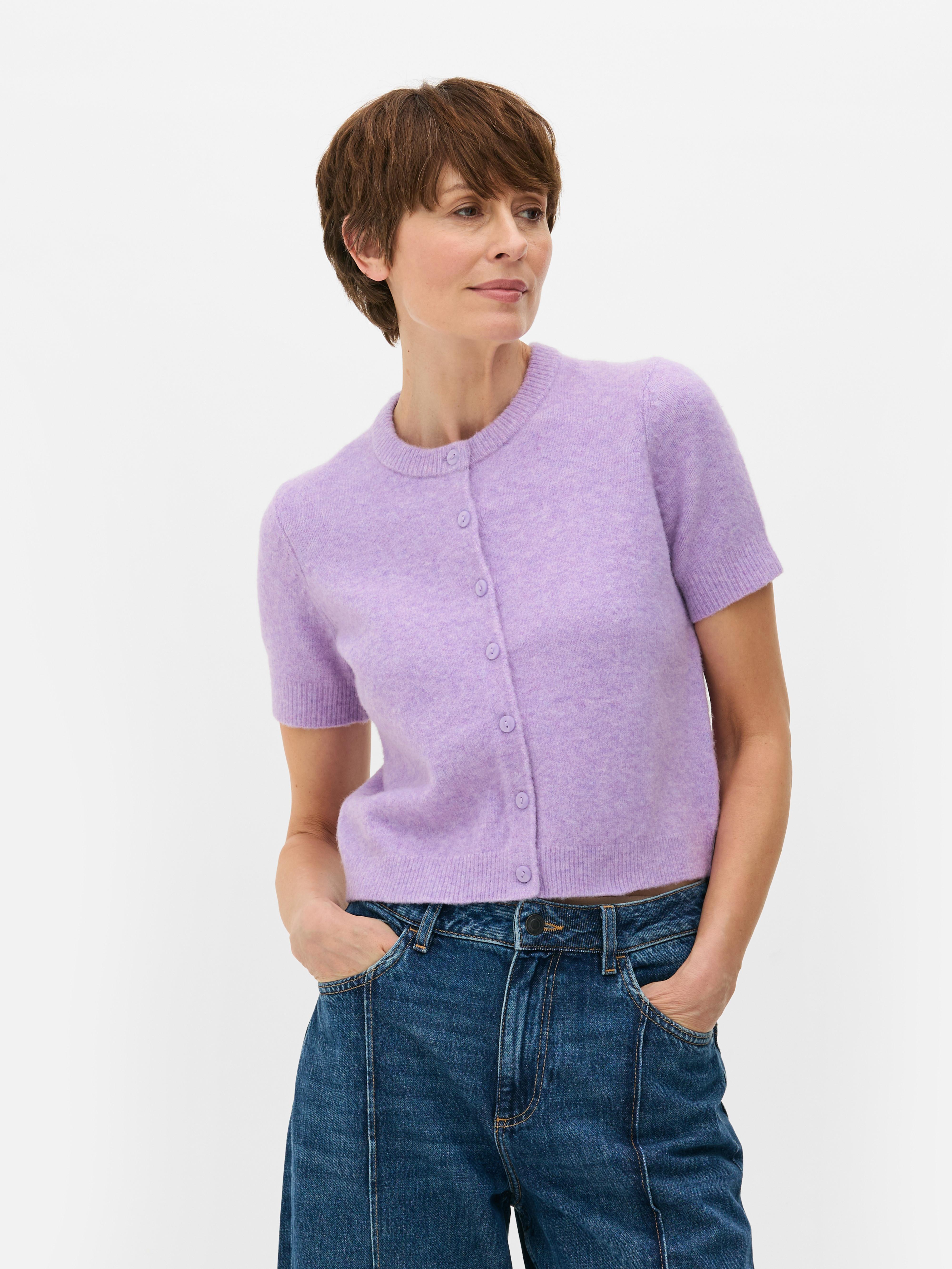 Cropped Short Sleeve Cardigan