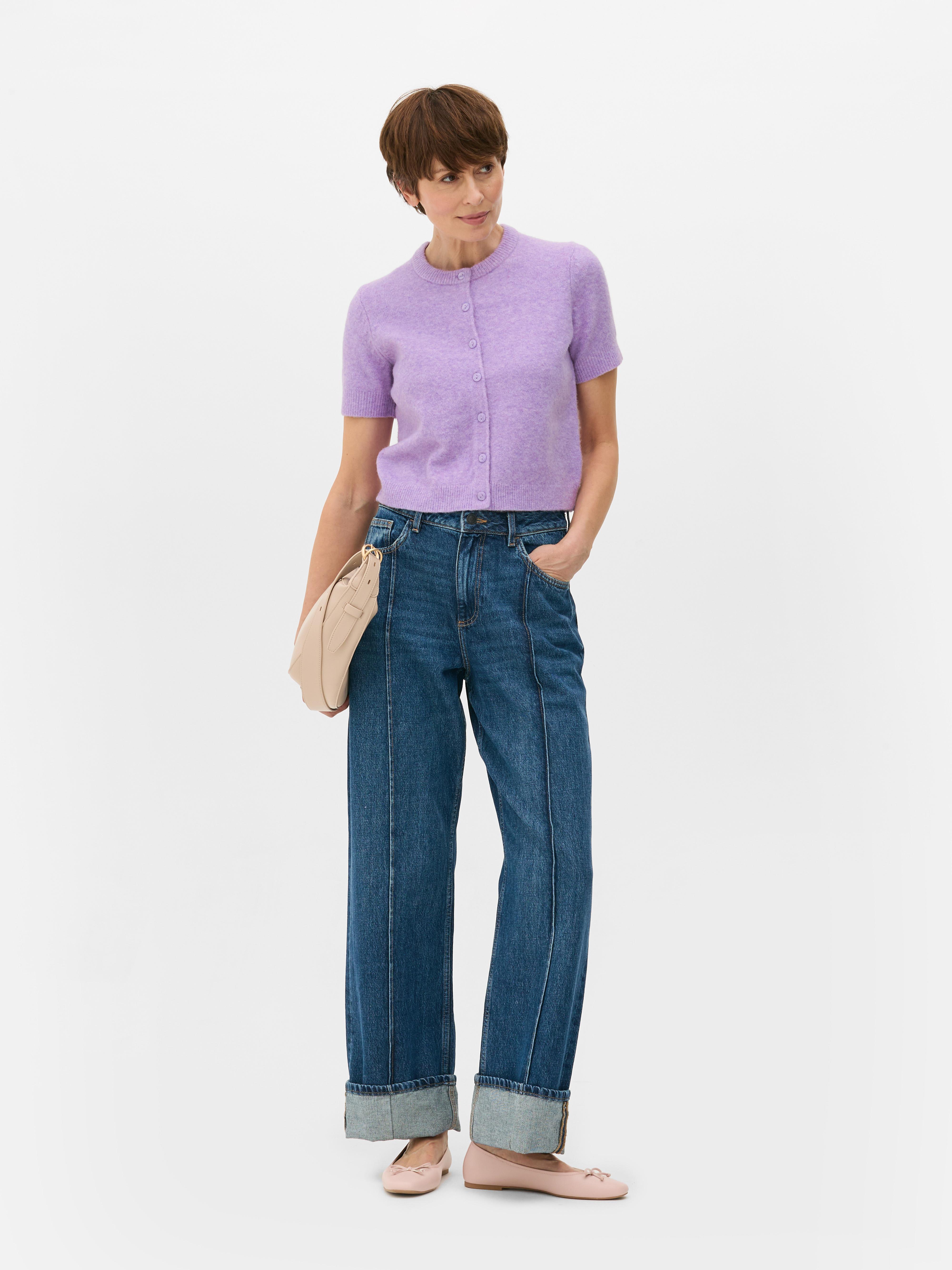 Cropped Short Sleeve Cardigan