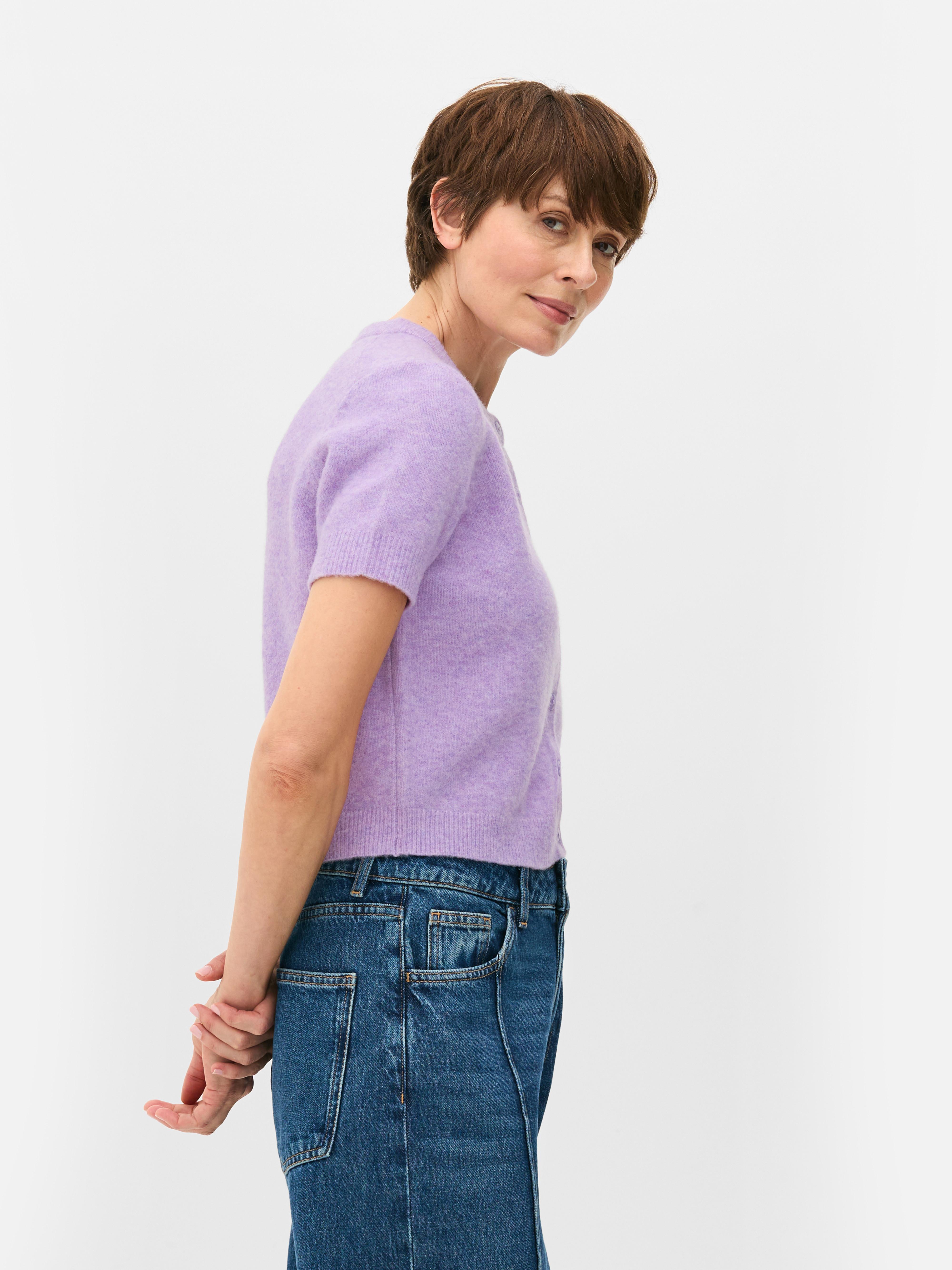 Cropped Short Sleeve Cardigan