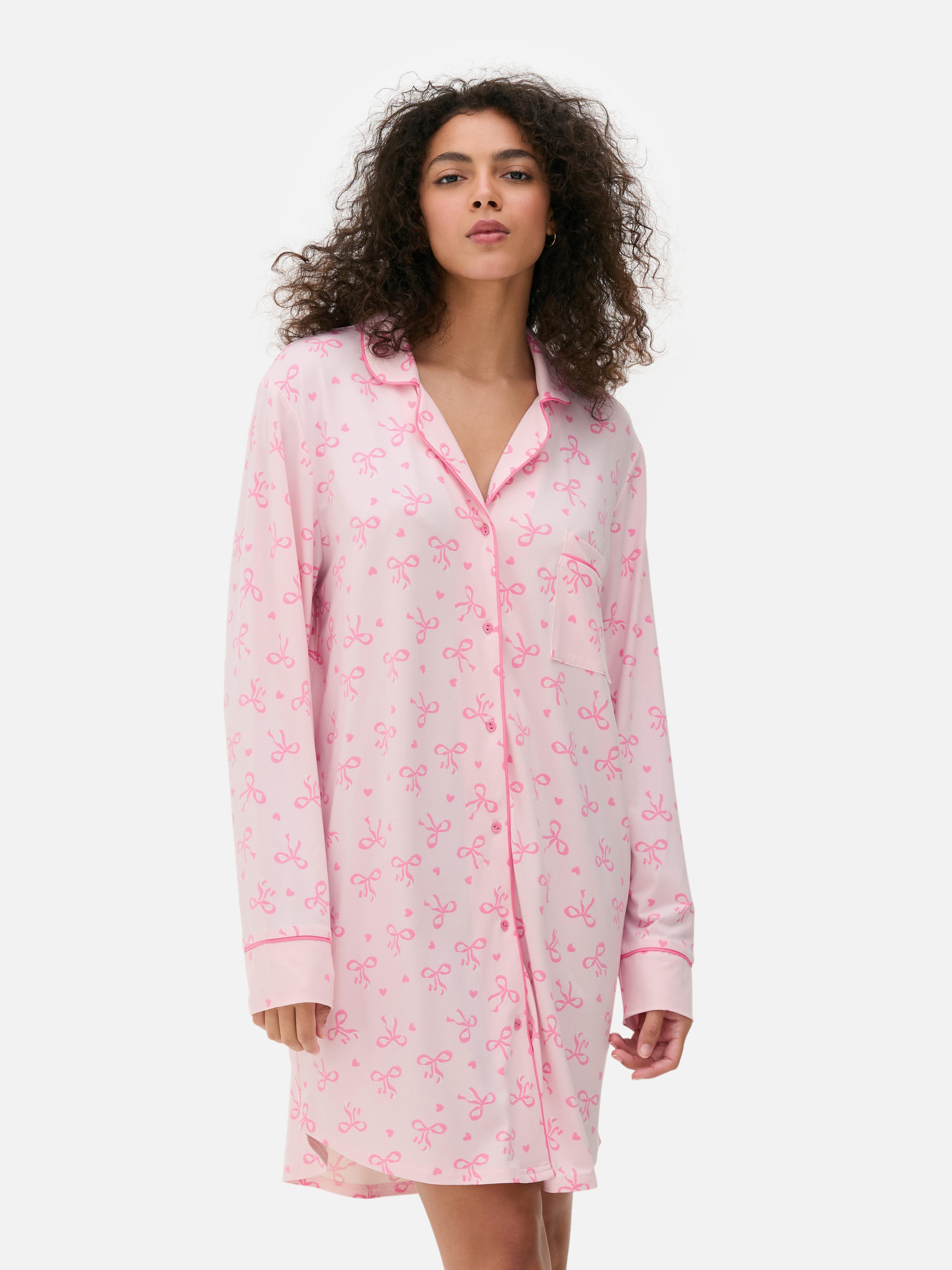 Camisa noite estampada folgada