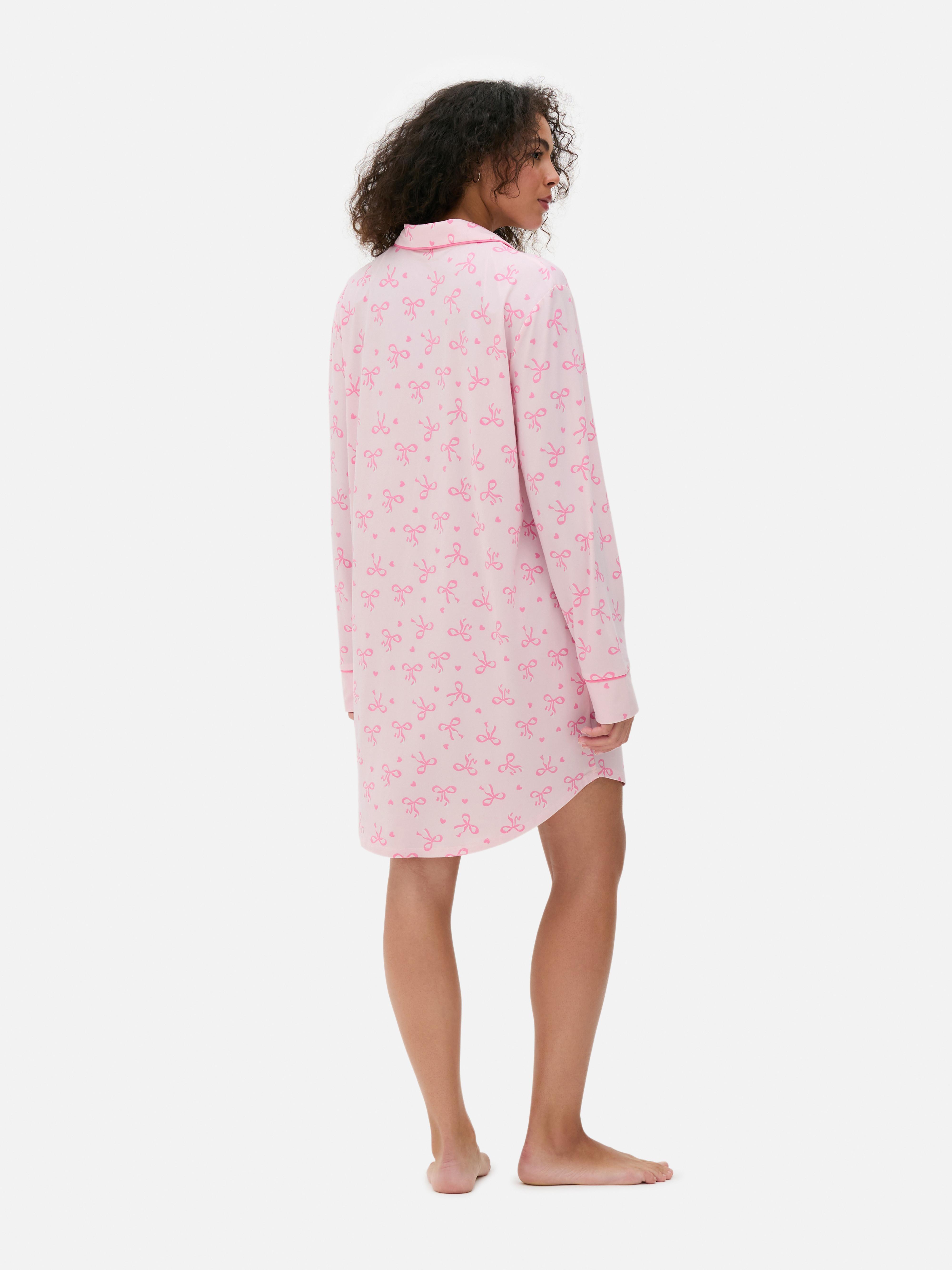 Camisa noite estampada folgada
