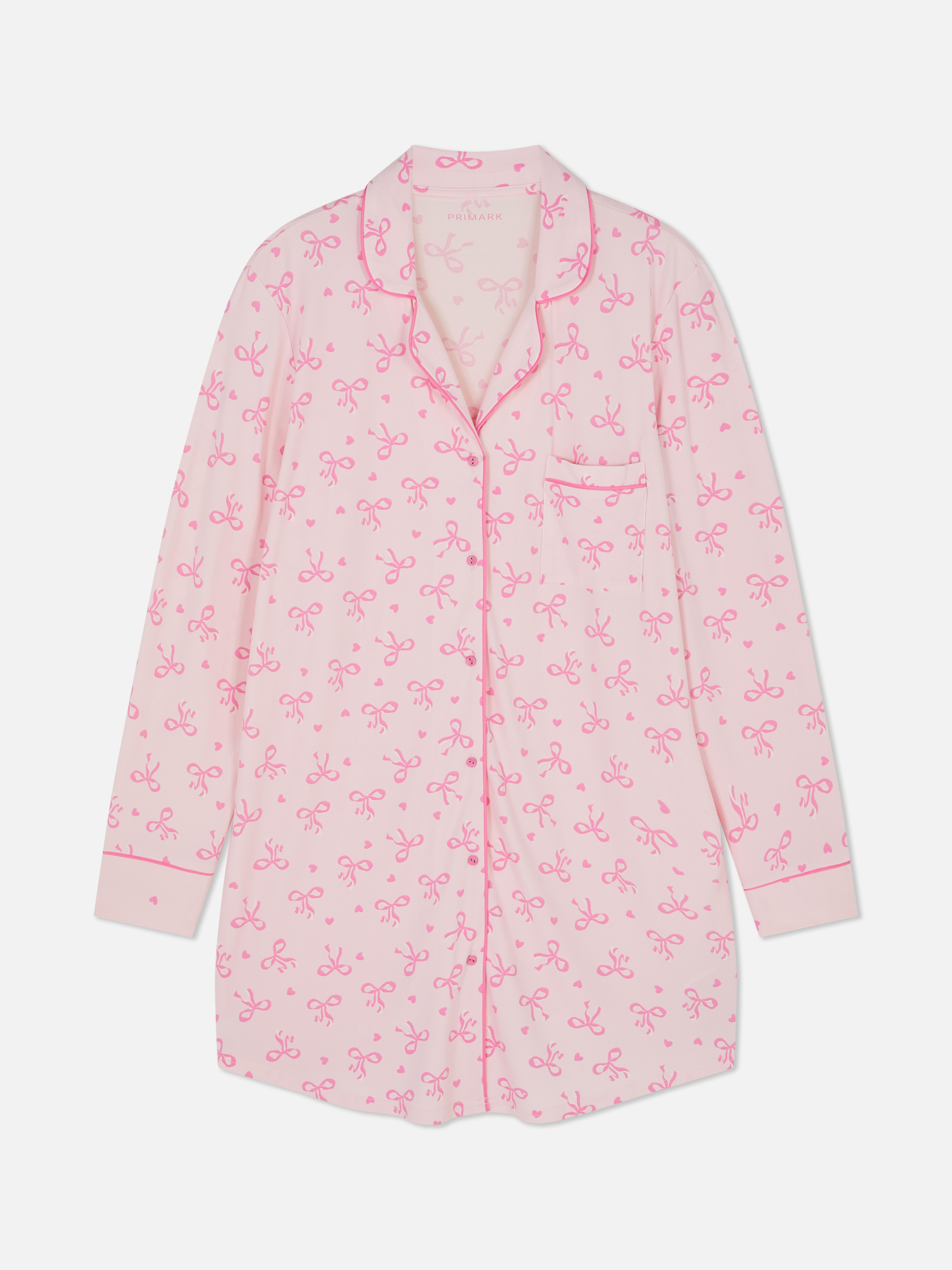 Camisa noite estampada folgada
