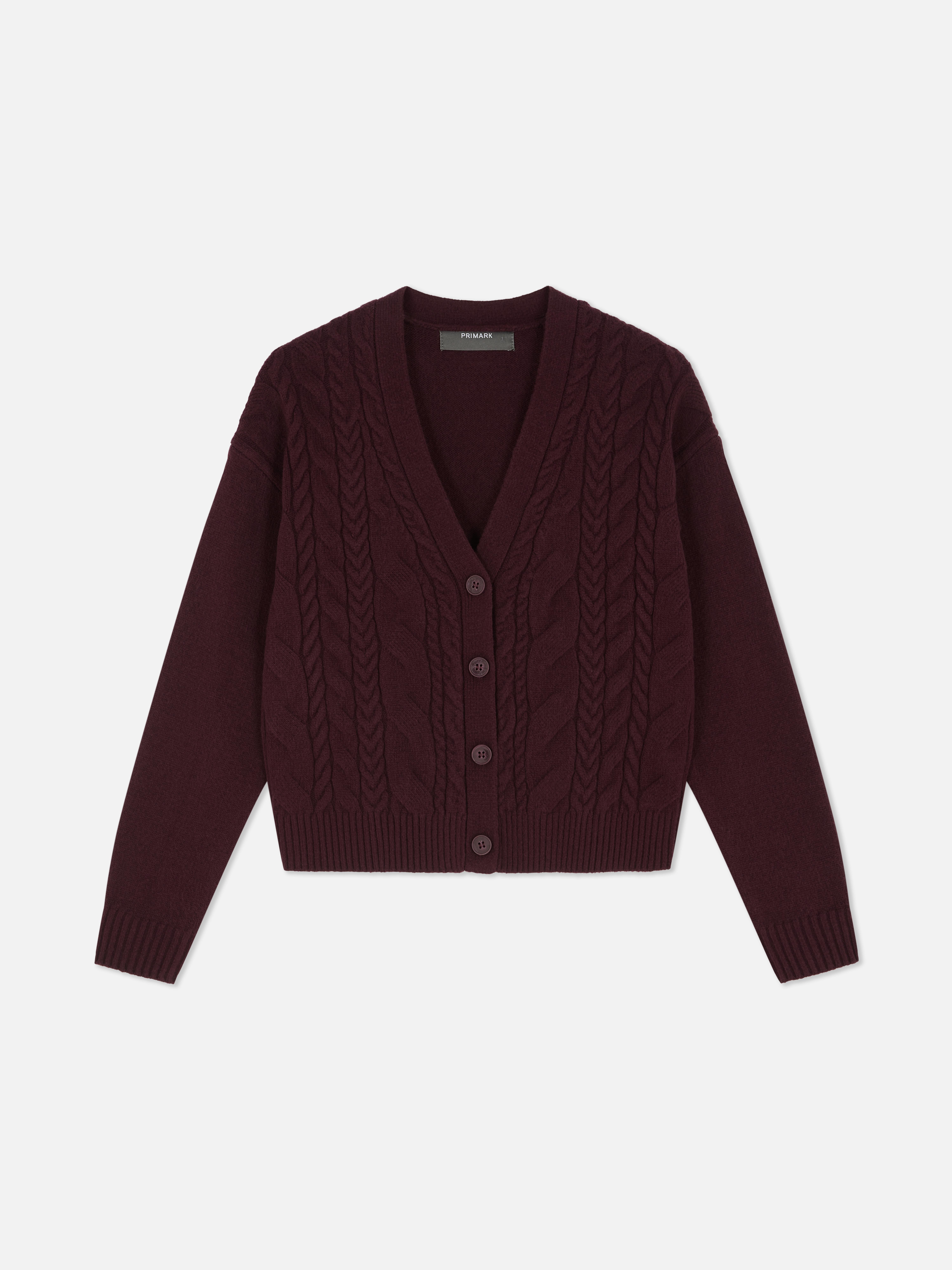 Cardigan in maglia a trecce spessa