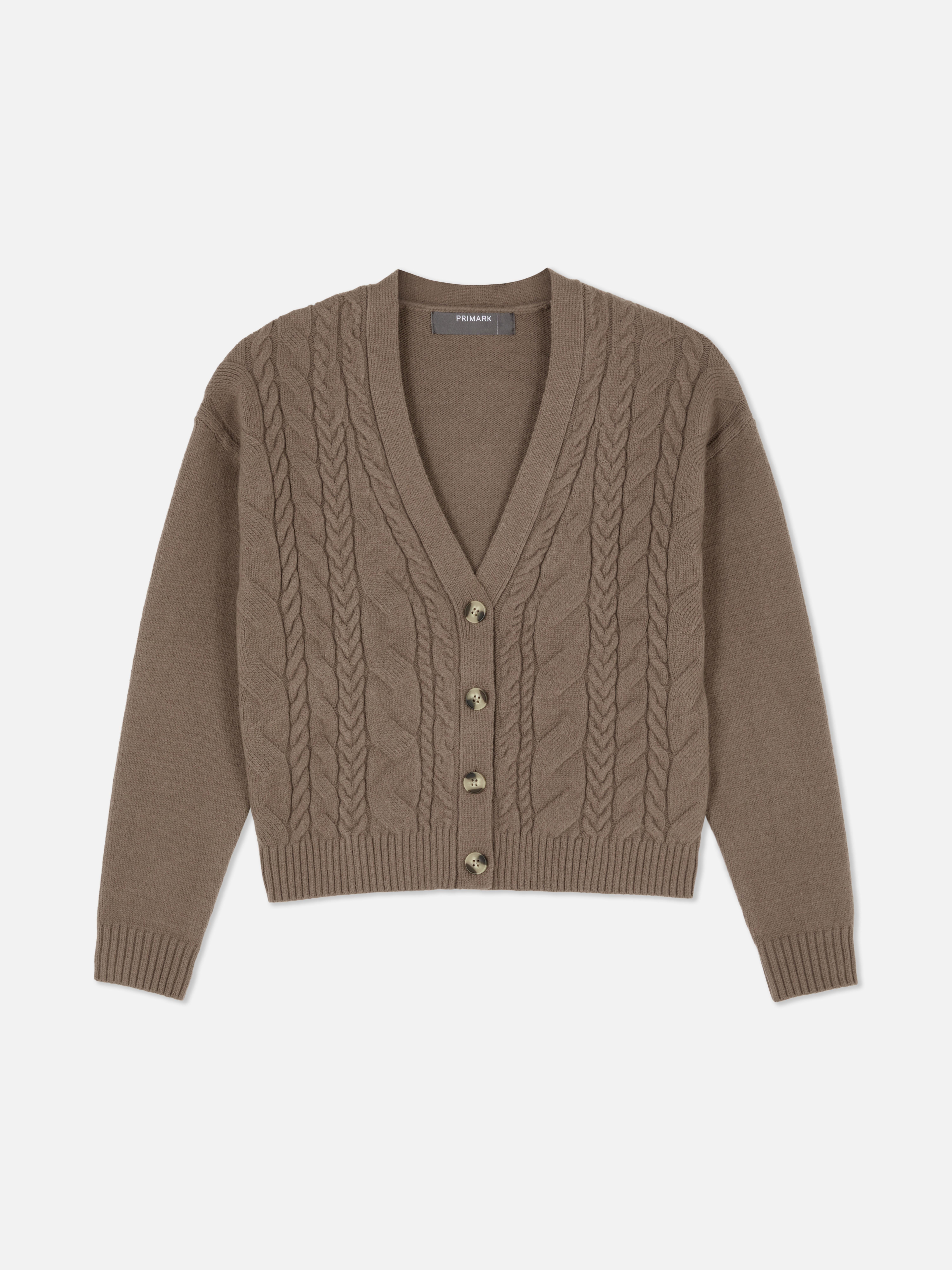 Cardigan in maglia a trecce spessa