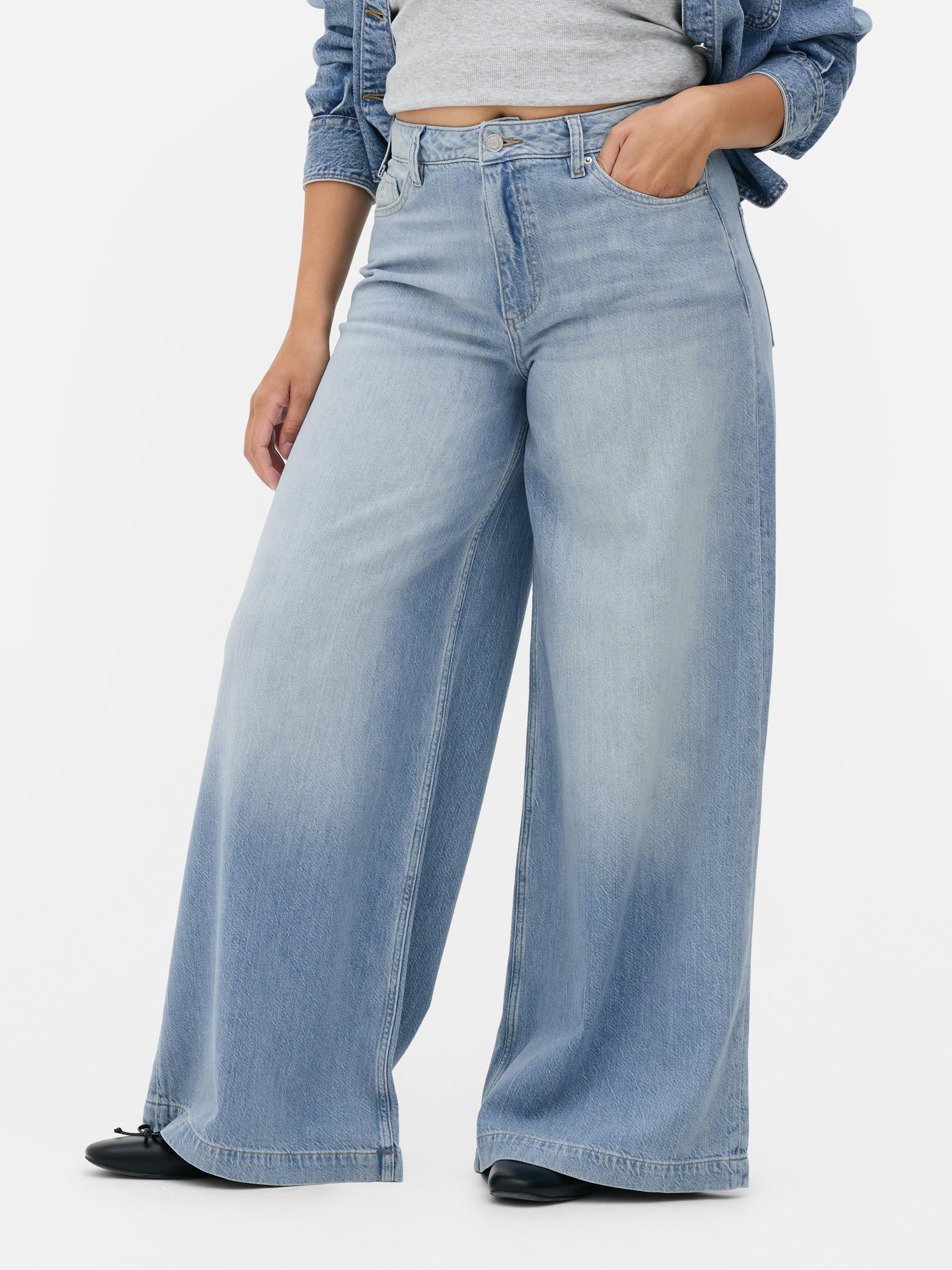 Women's Light Blue High Waisted Palazzo Jeans | Primark