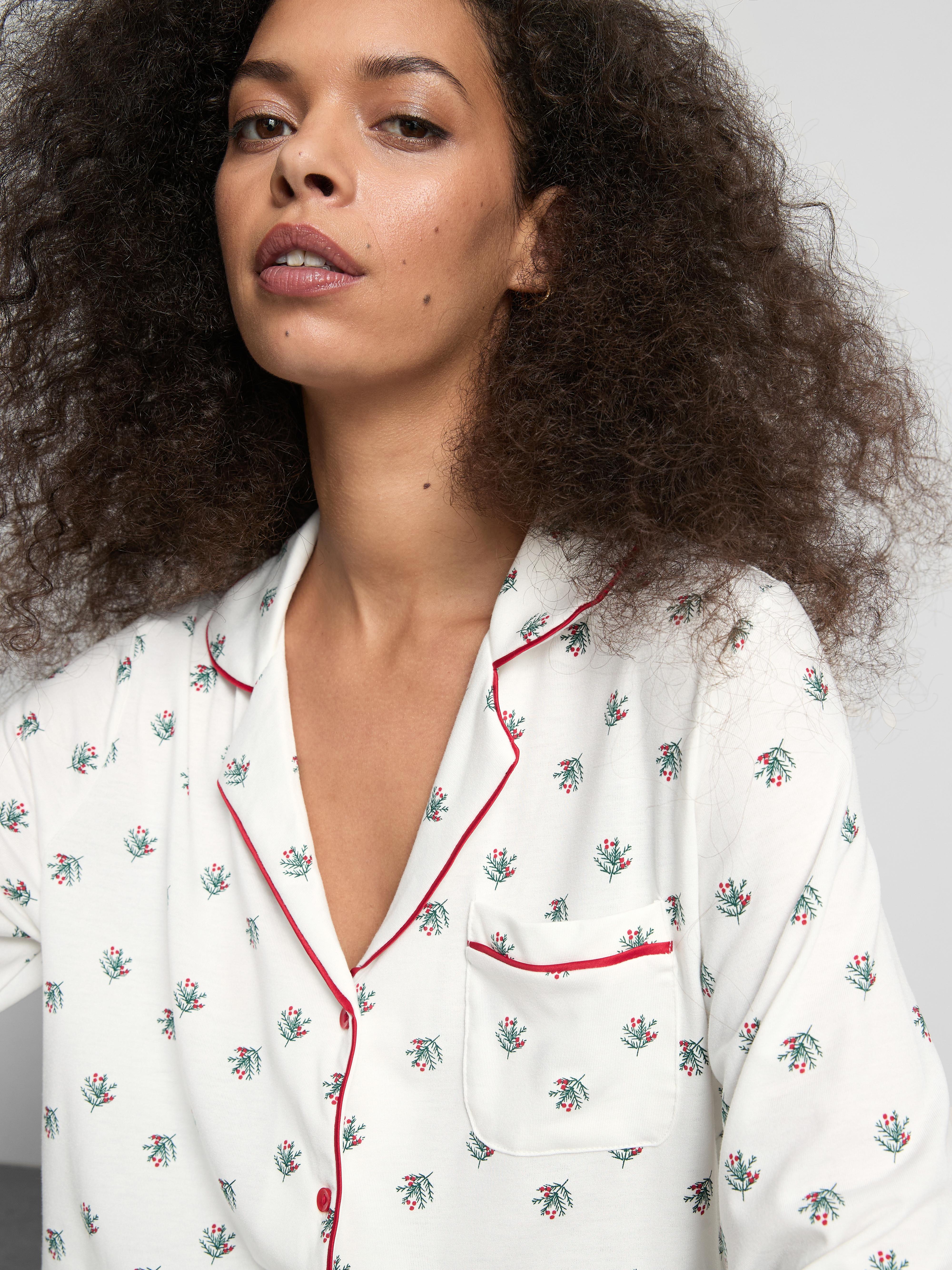 Women's Christmas Holly Family Twinning Boyfriend Pajamas