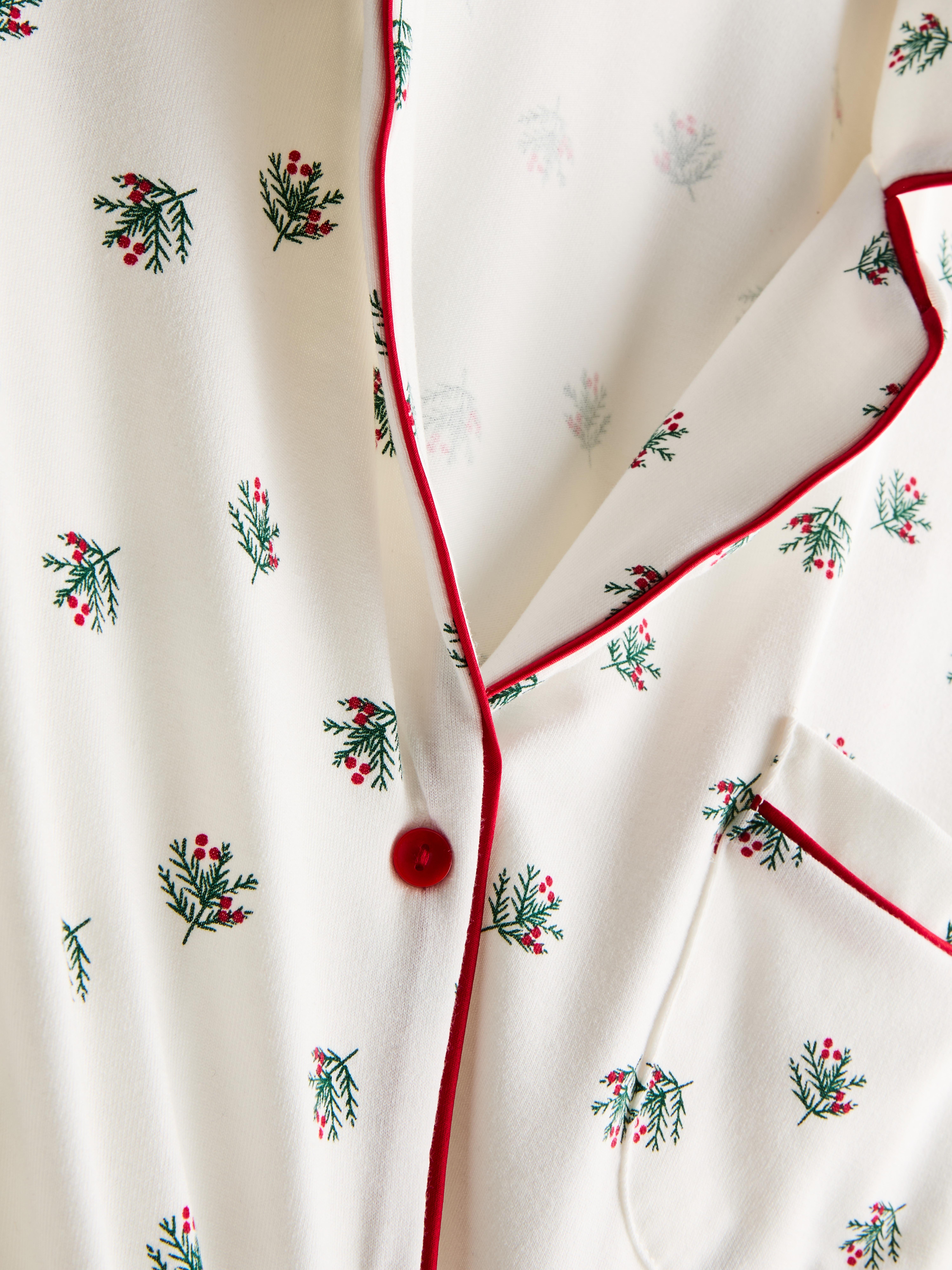 Women's Christmas Holly Family Twinning Boyfriend Pajamas