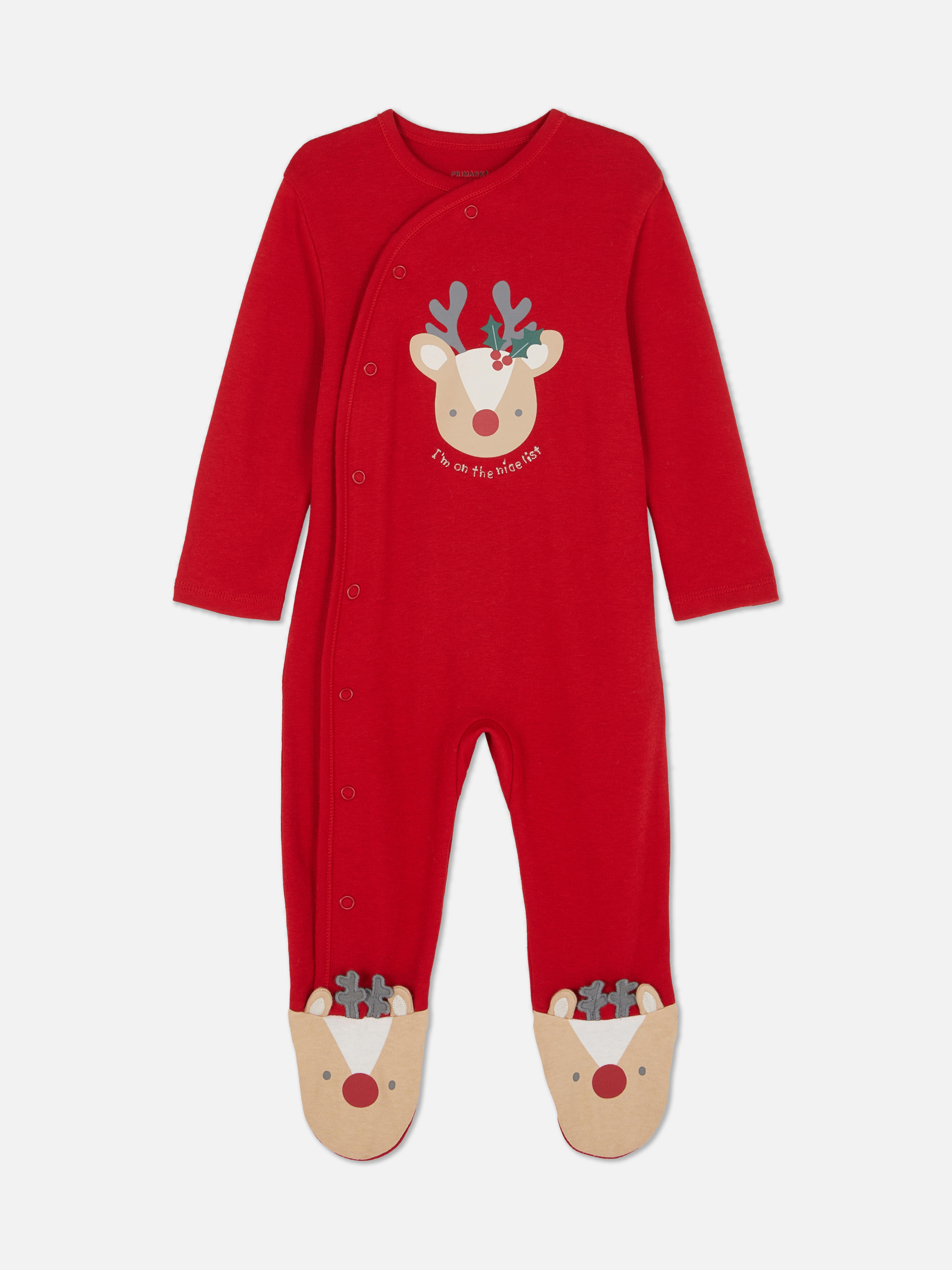 0-24mths | Christmas Reindeer Wrap Sleepsuit