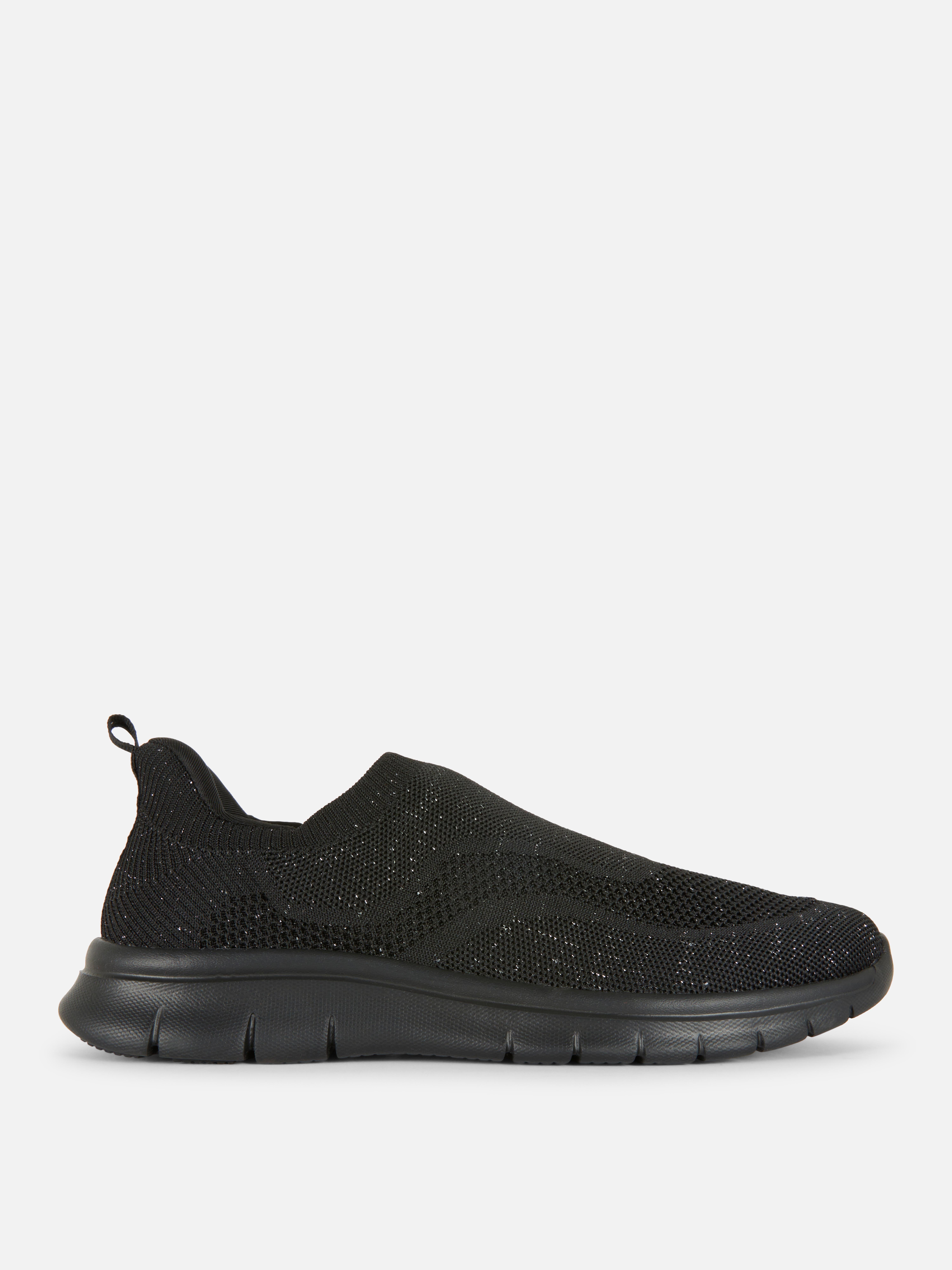 Slip On Mesh Trainers Black