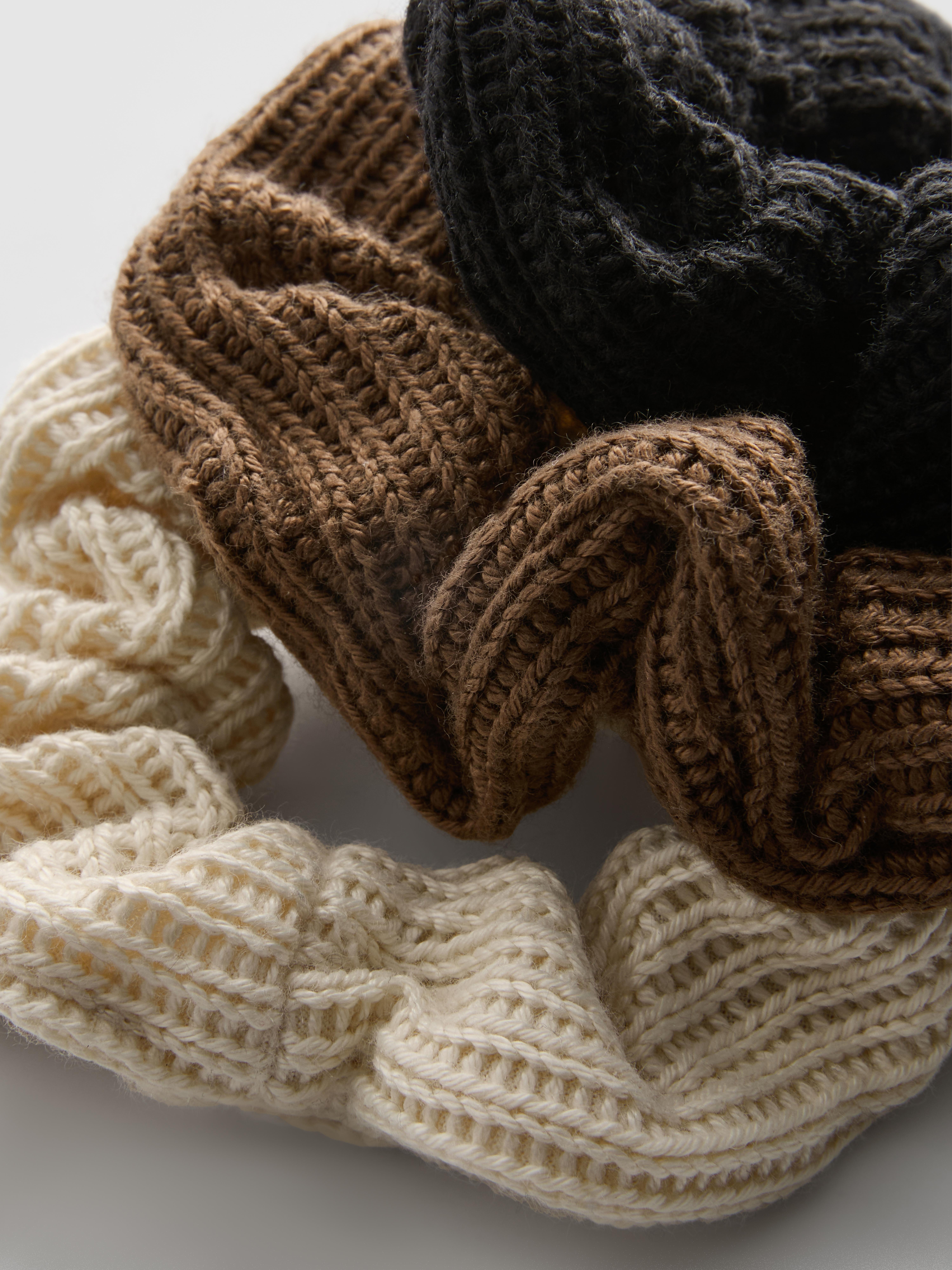 3pk Knit Hair Scrunchies