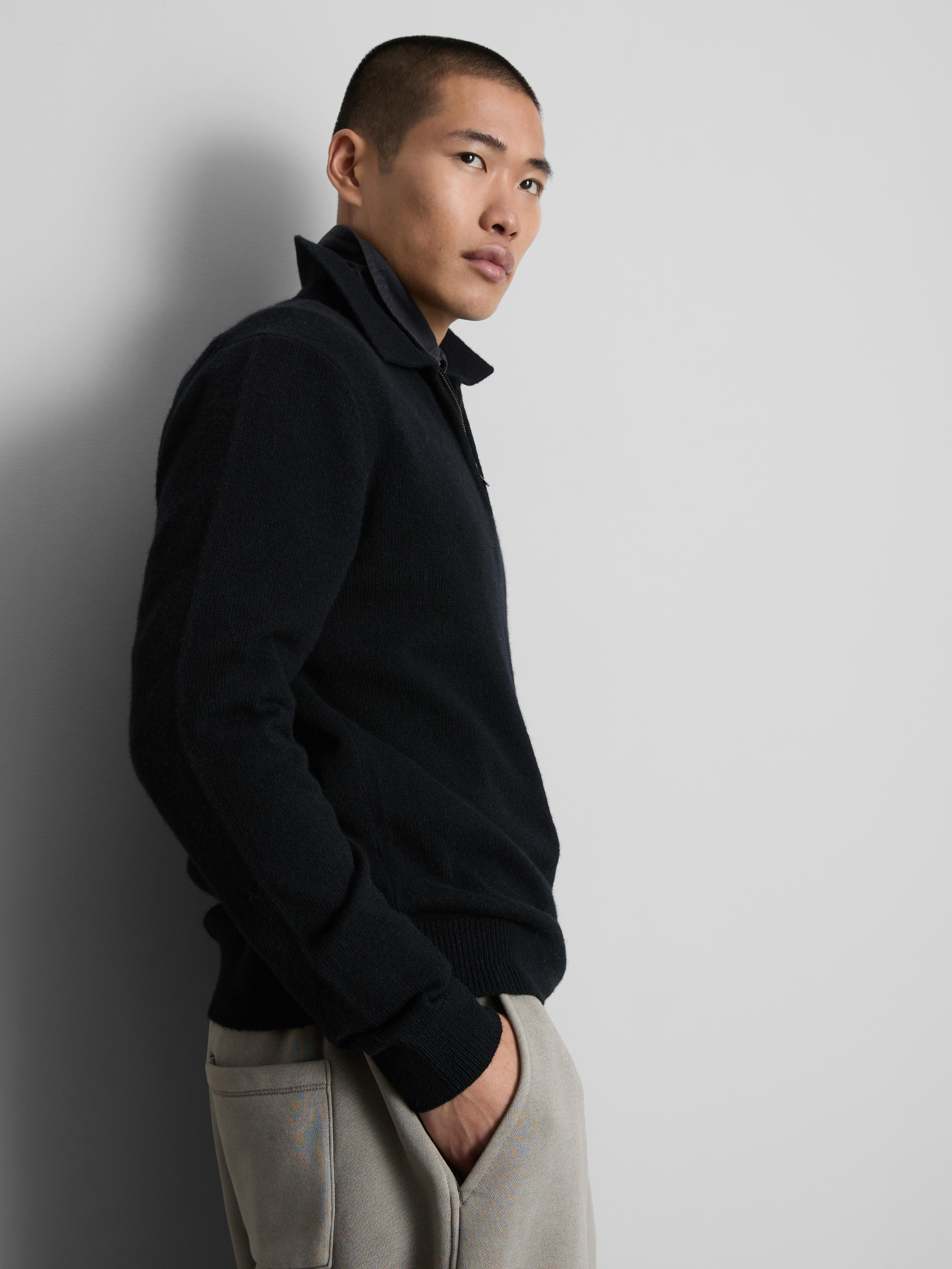 Zip-Up Polo Cardigan