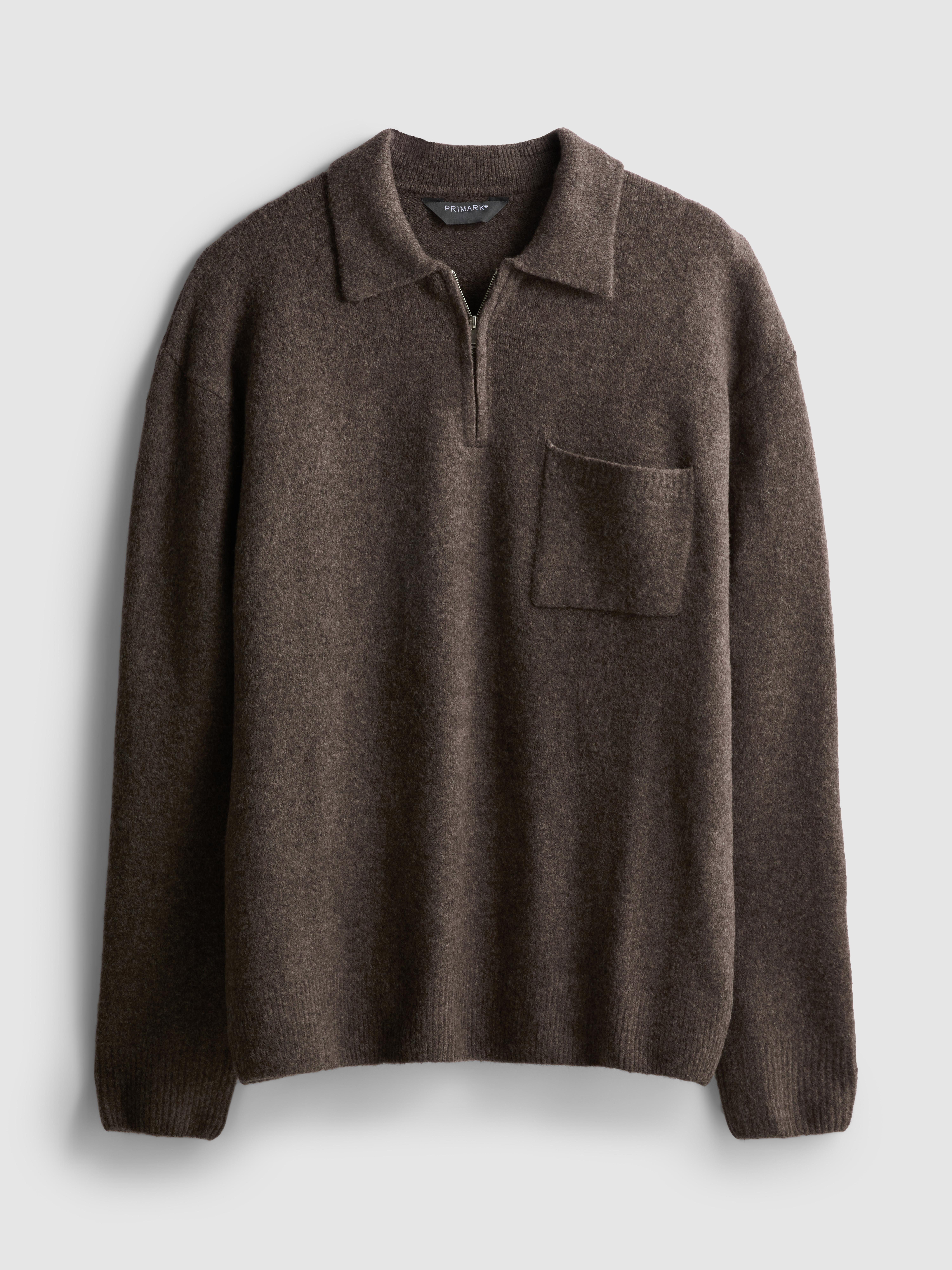 Knitted Polo jumper Brown