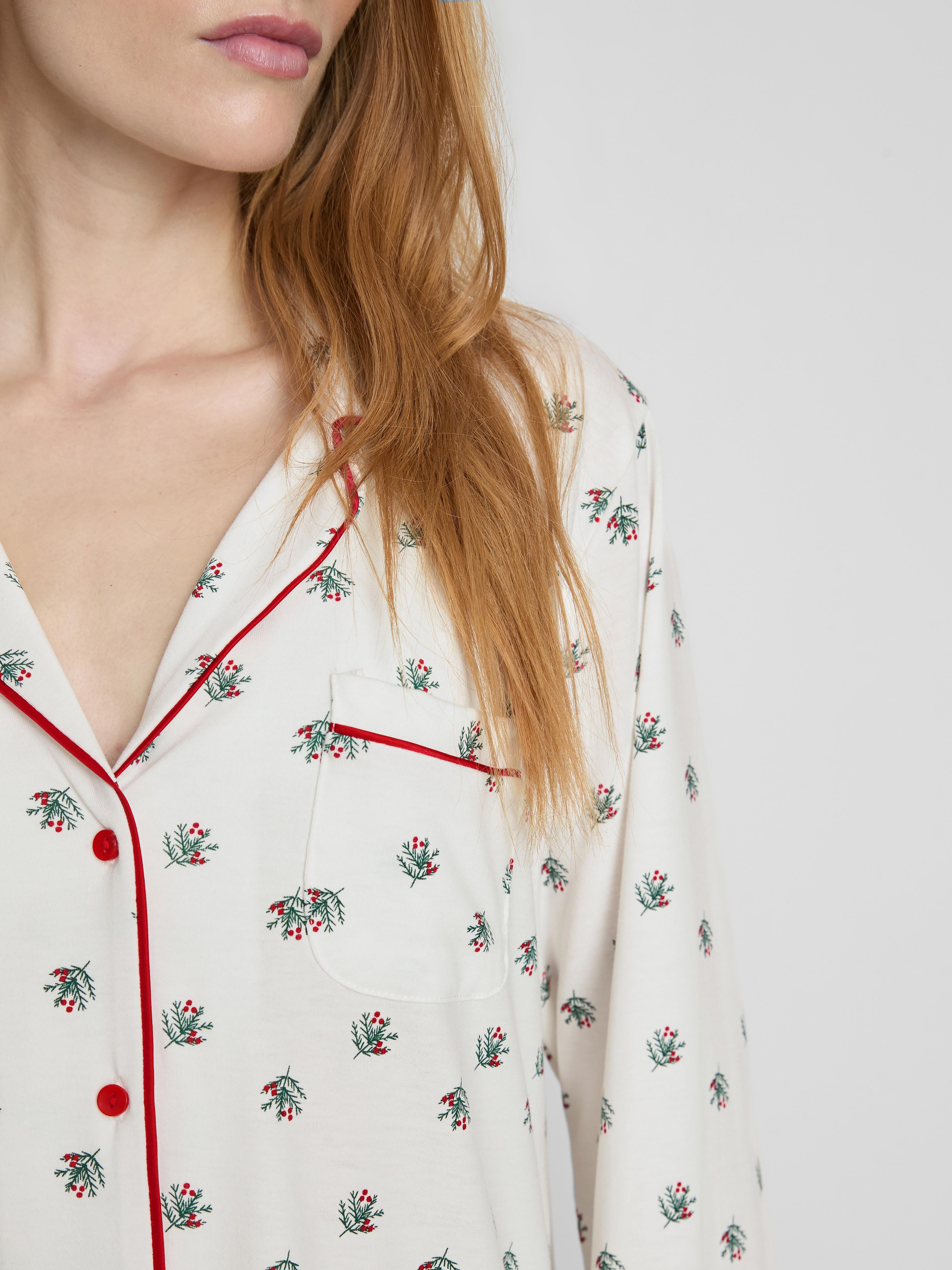 Women's Christmas Holly Family Twinning Boyfriend Pyjamas