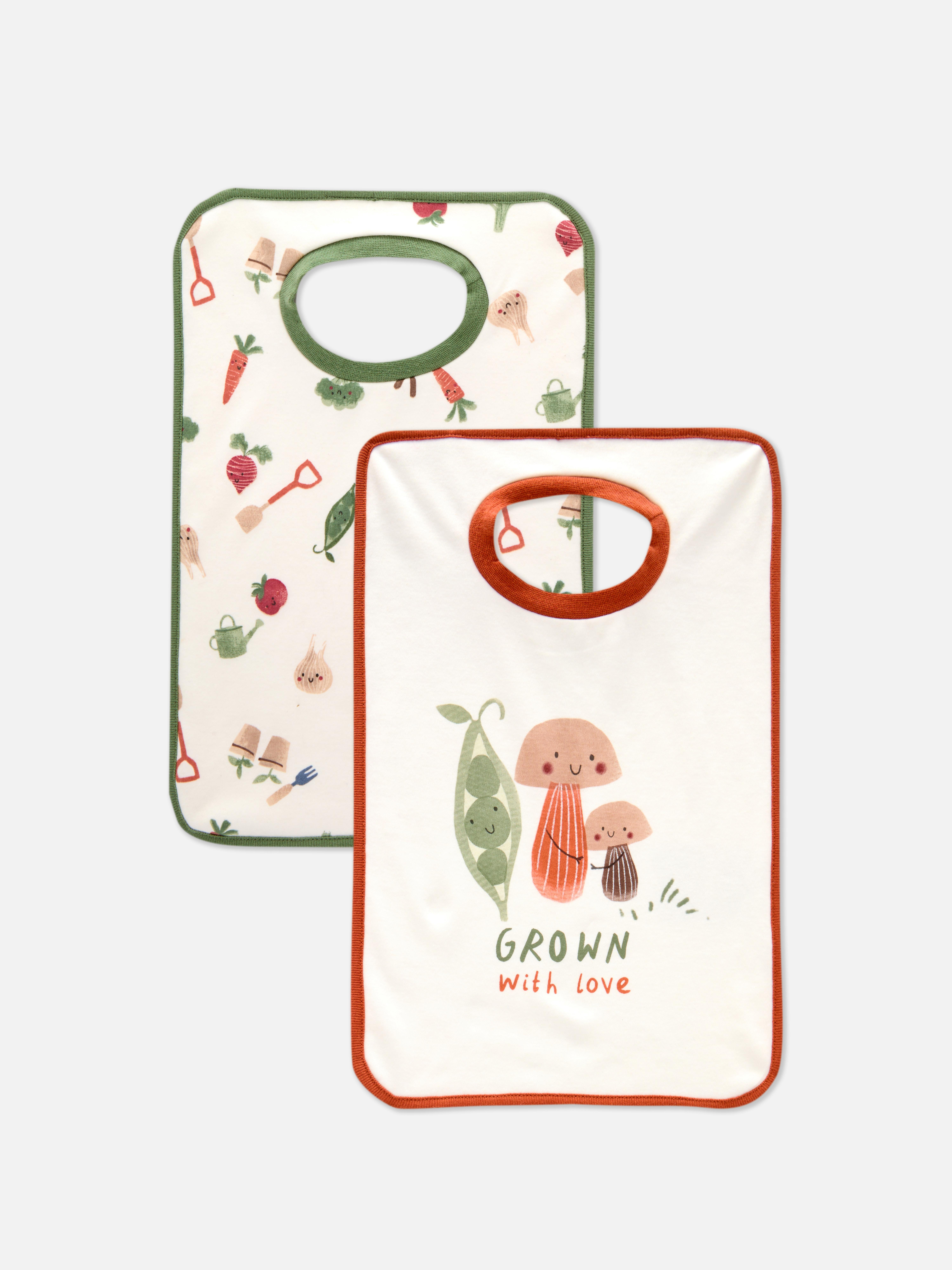 Lätzchen mit Gemüse-Print, 2er-Pack