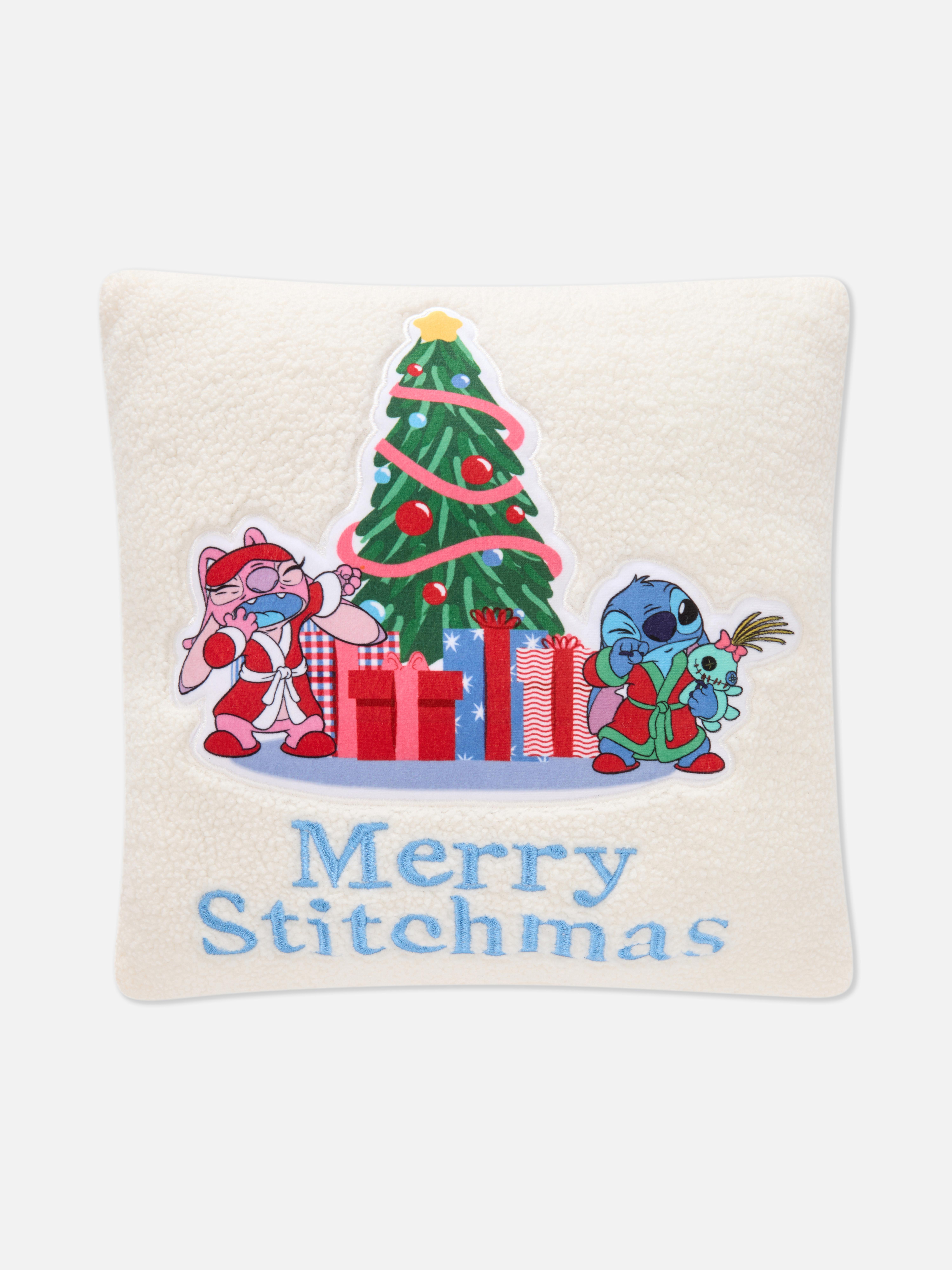 Quadratisches „Disney Stitch und Engel“ Kissen