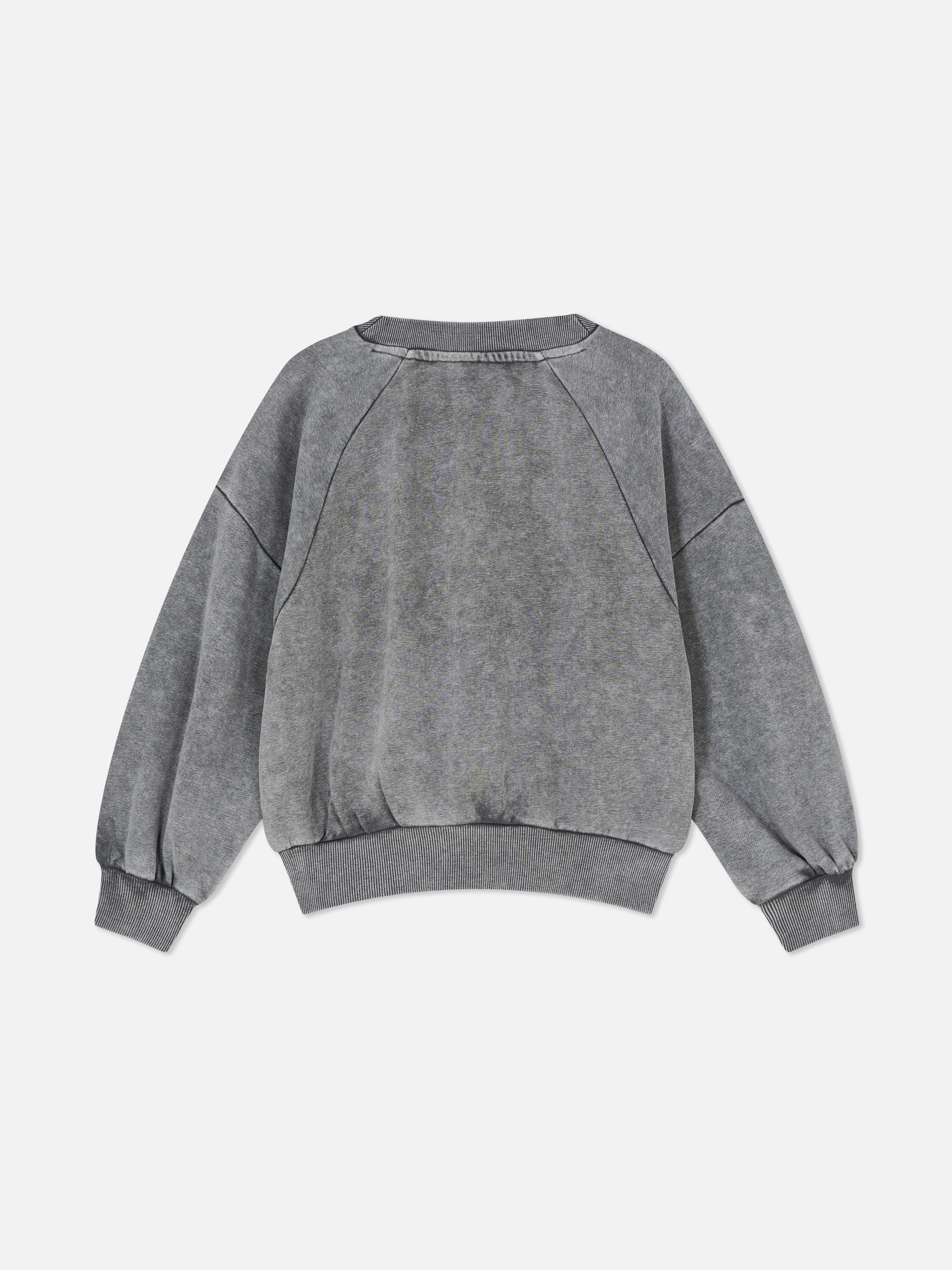 7-15yrs | V-Neck Acid Wash Sweatshirt