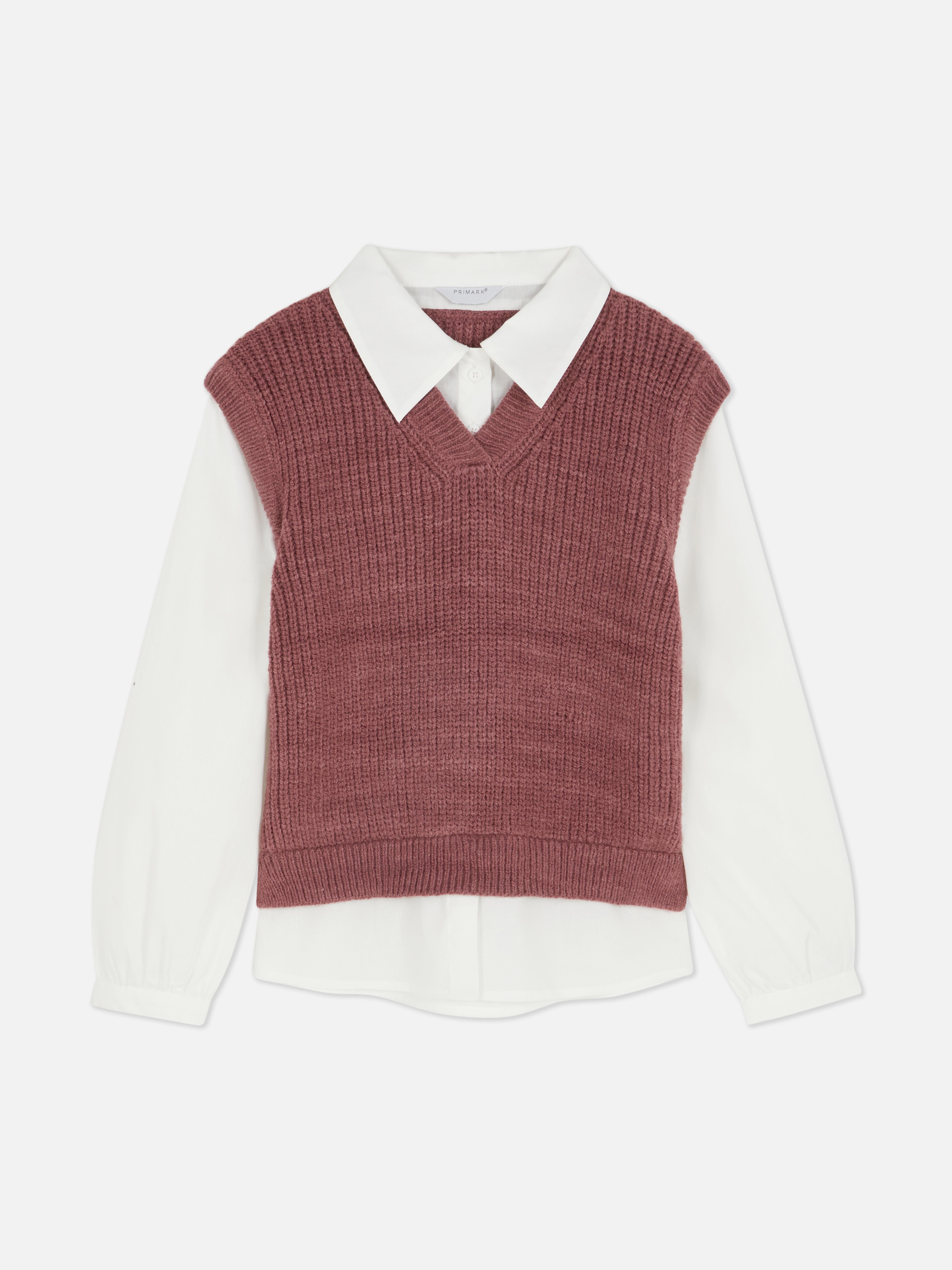 7-15yrs | 2-in-1 Shirt and Knit Vest