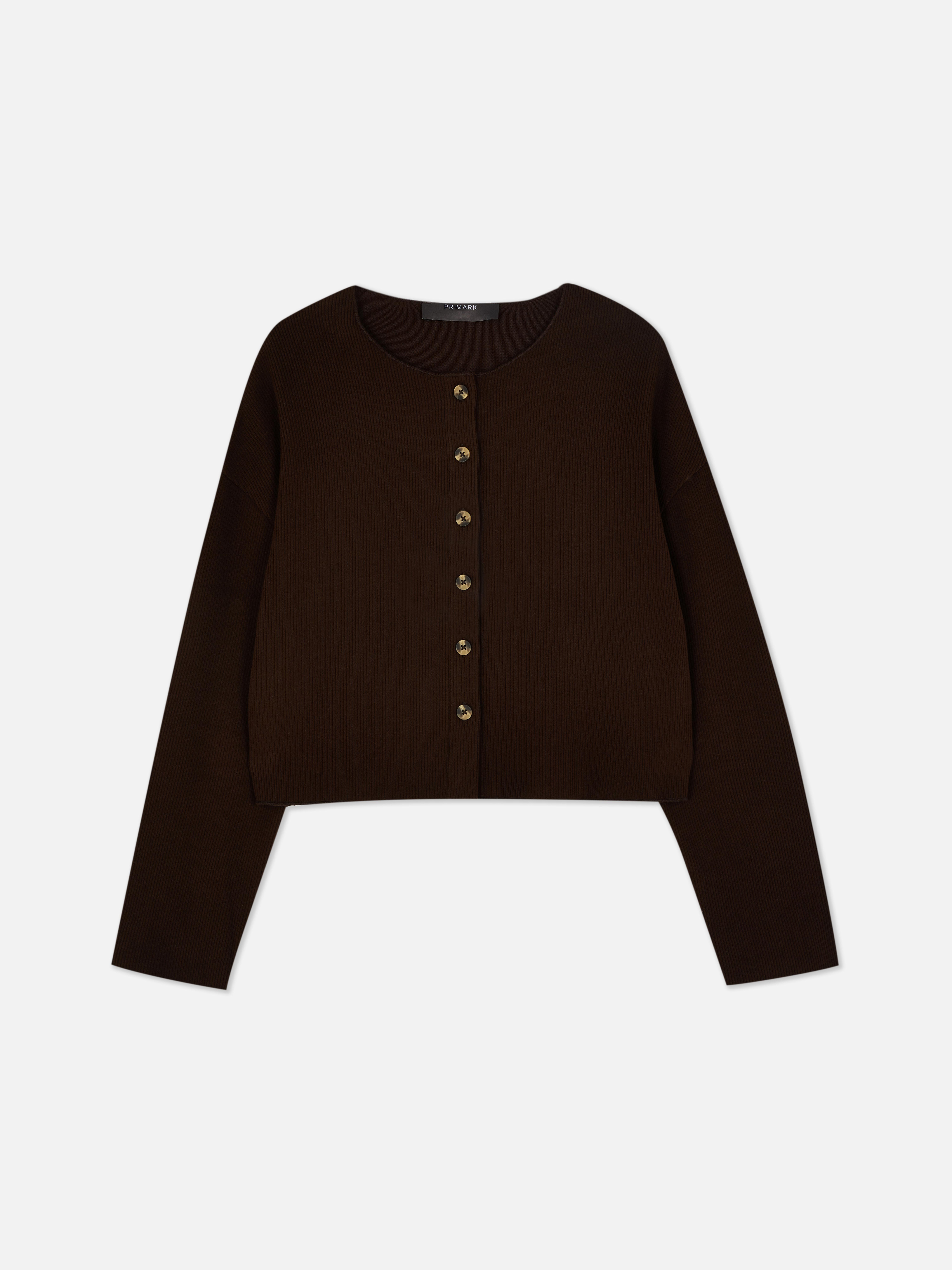 Geribd vest met ronde hals