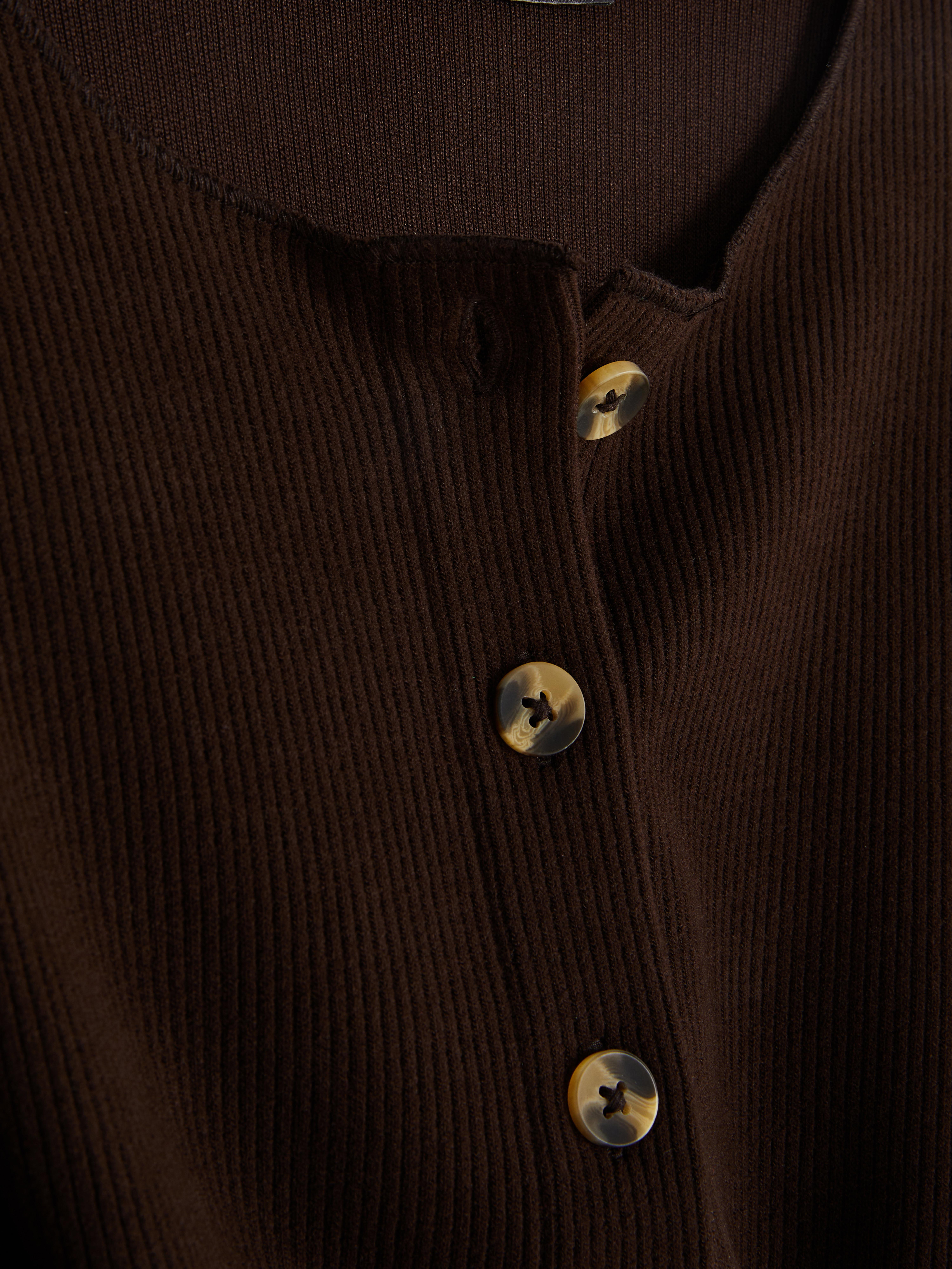 Geribd vest met ronde hals
