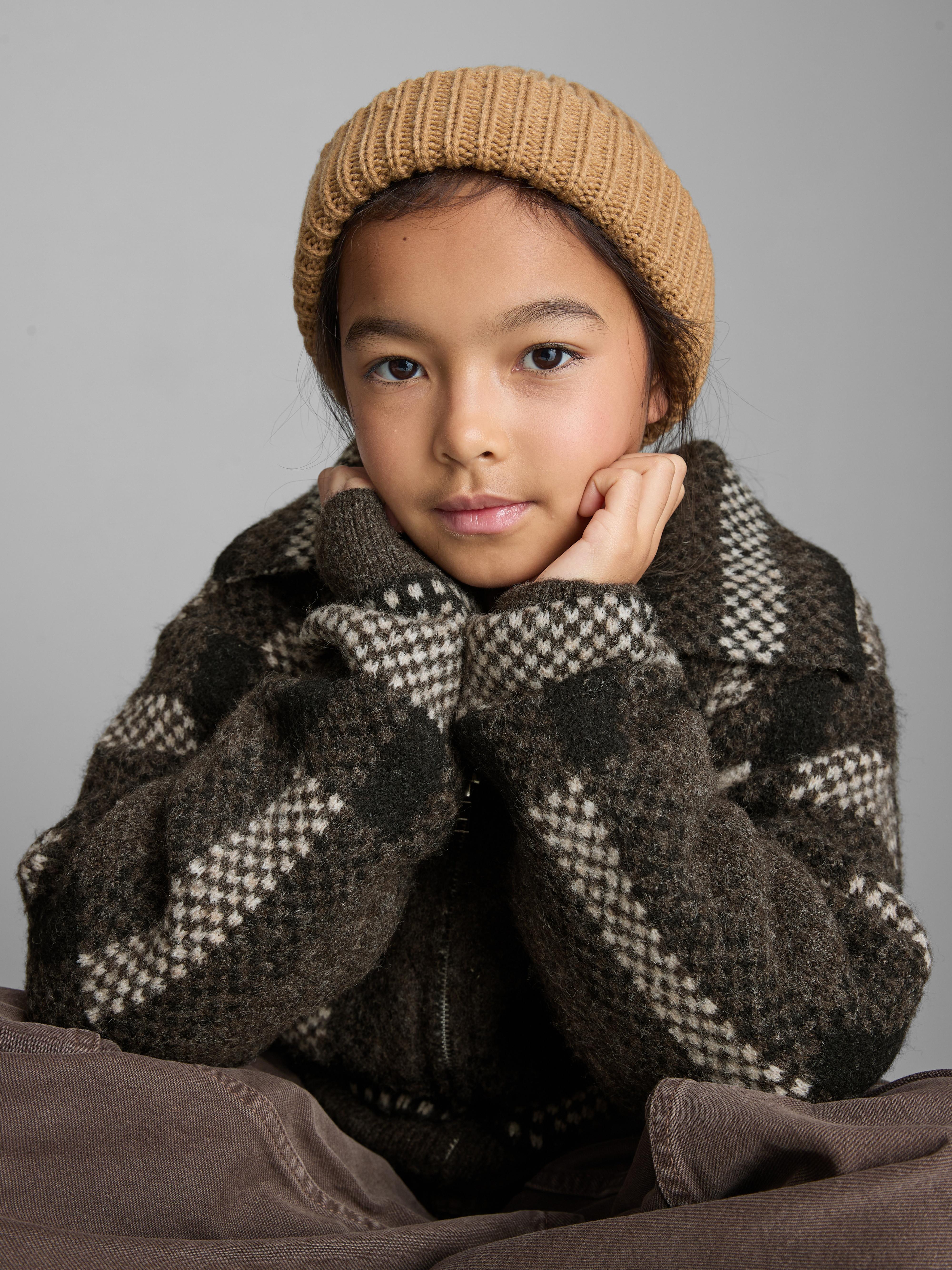 7–15 Jahre | Karierter Cardigan mit Reißverschluss und Kragen