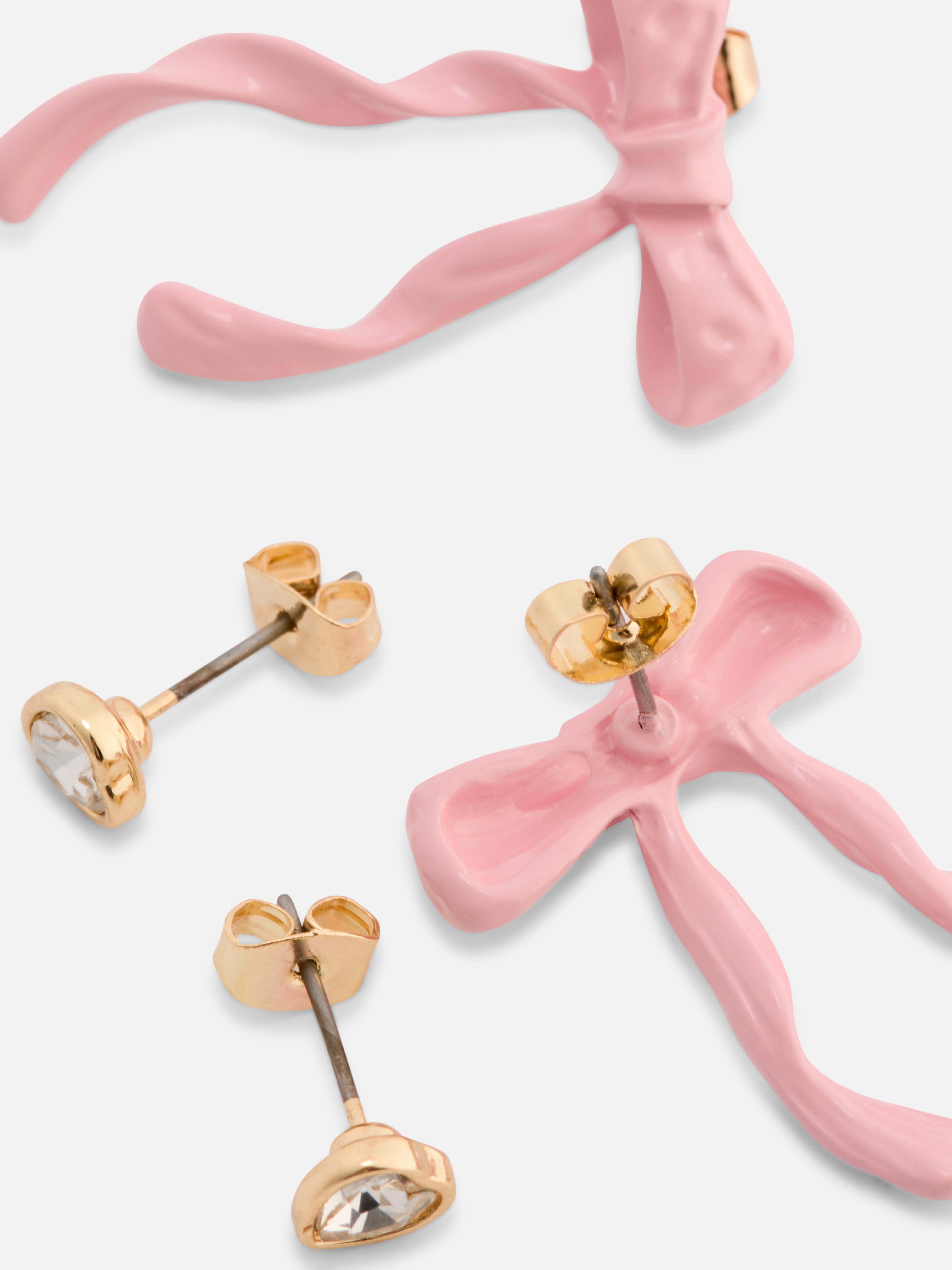 Women's 2pk Bow Stud Earrings - Pink | Primark
