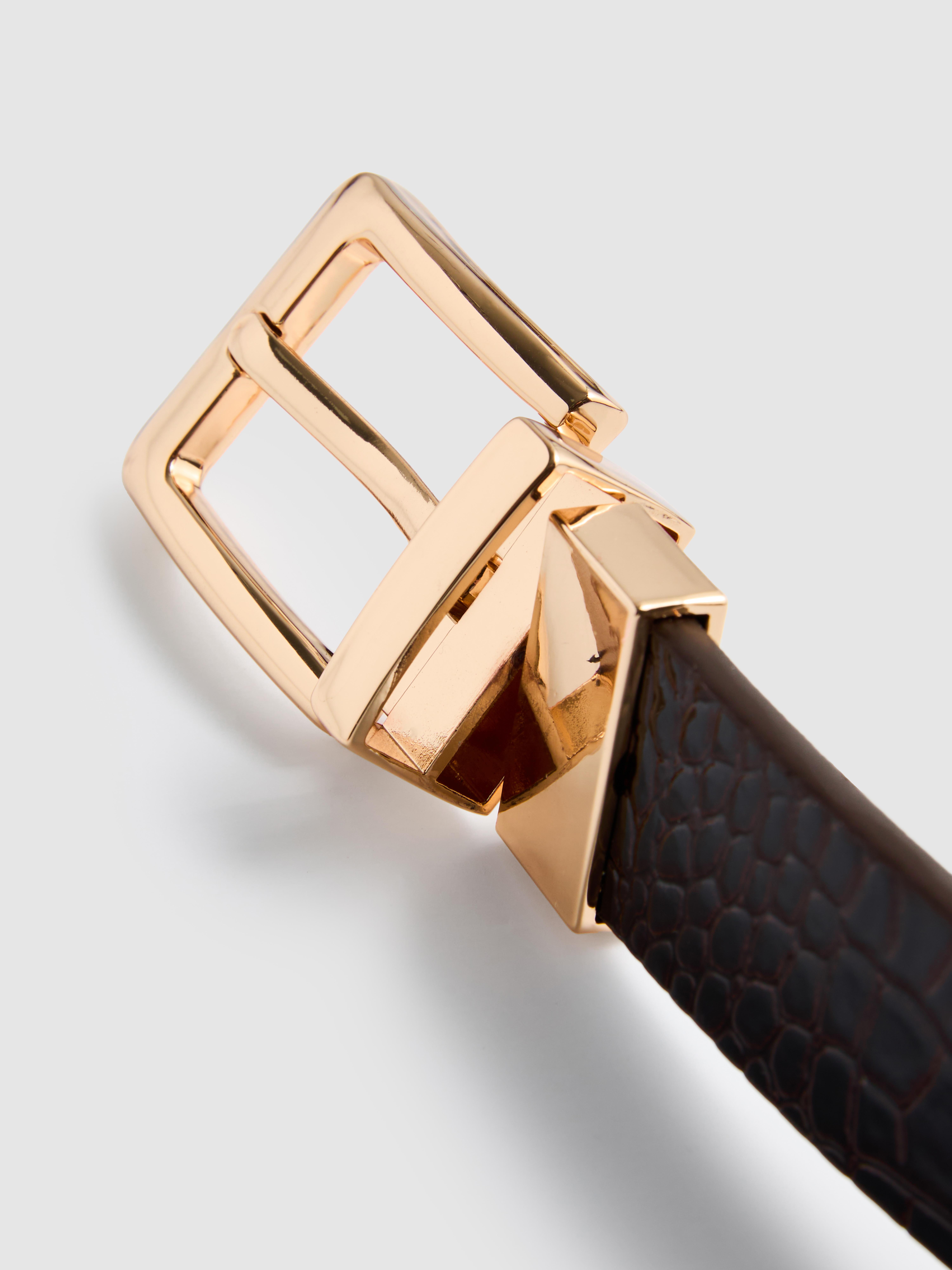 Wendegürtel mit Schnalle in Metallic-Optik