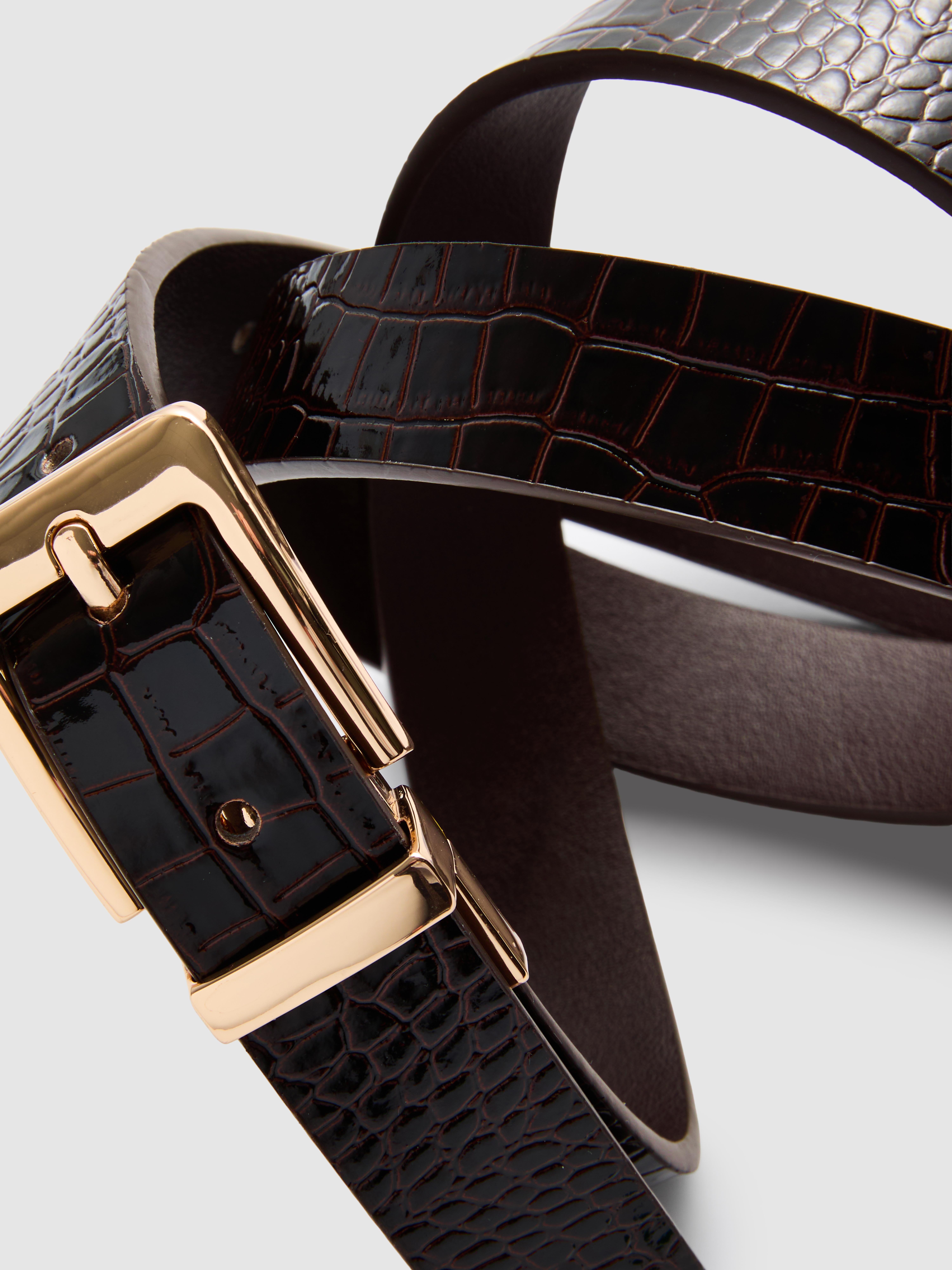 Wendegürtel mit Schnalle in Metallic-Optik