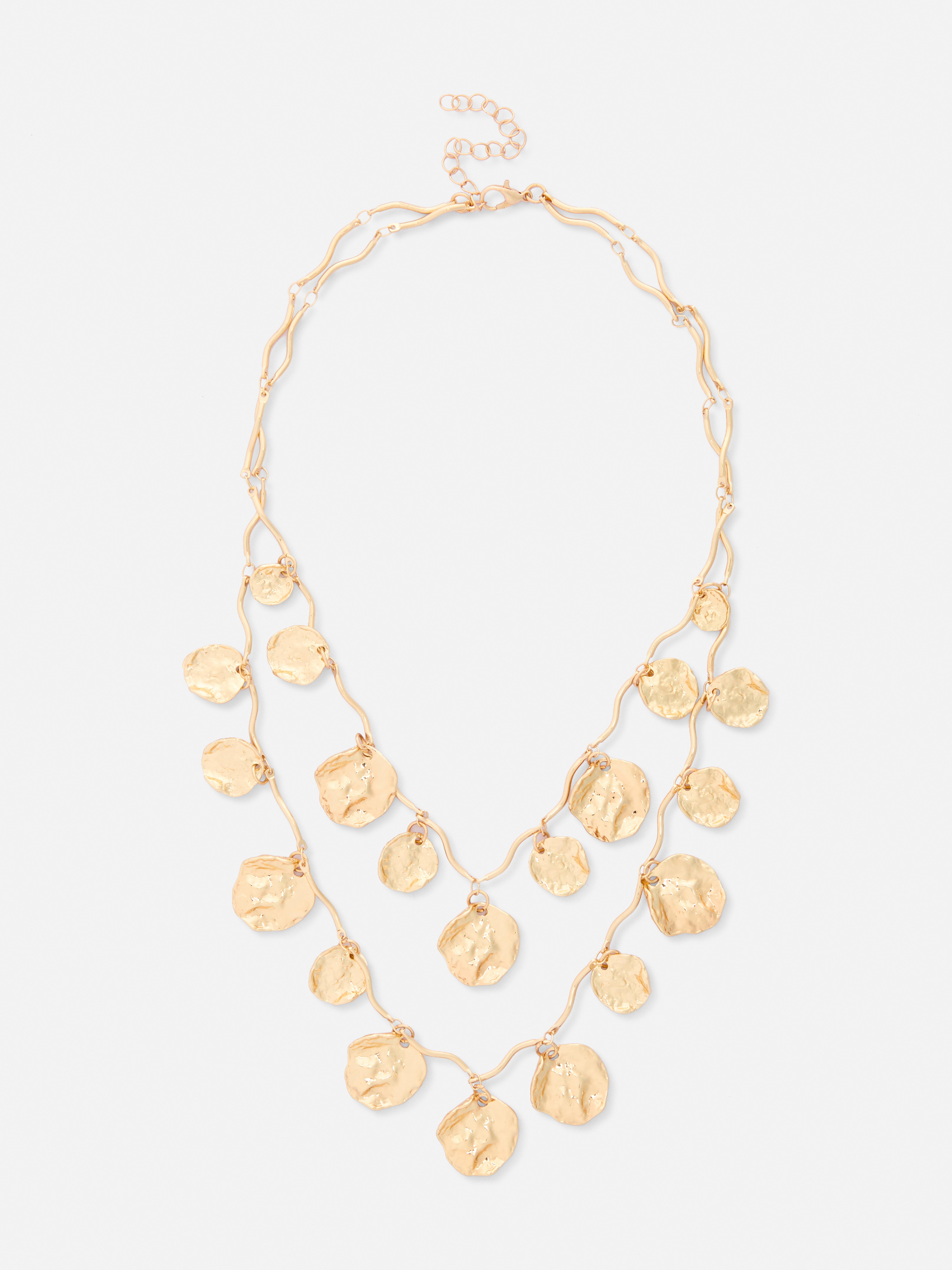Tiered Disc Textured Necklace