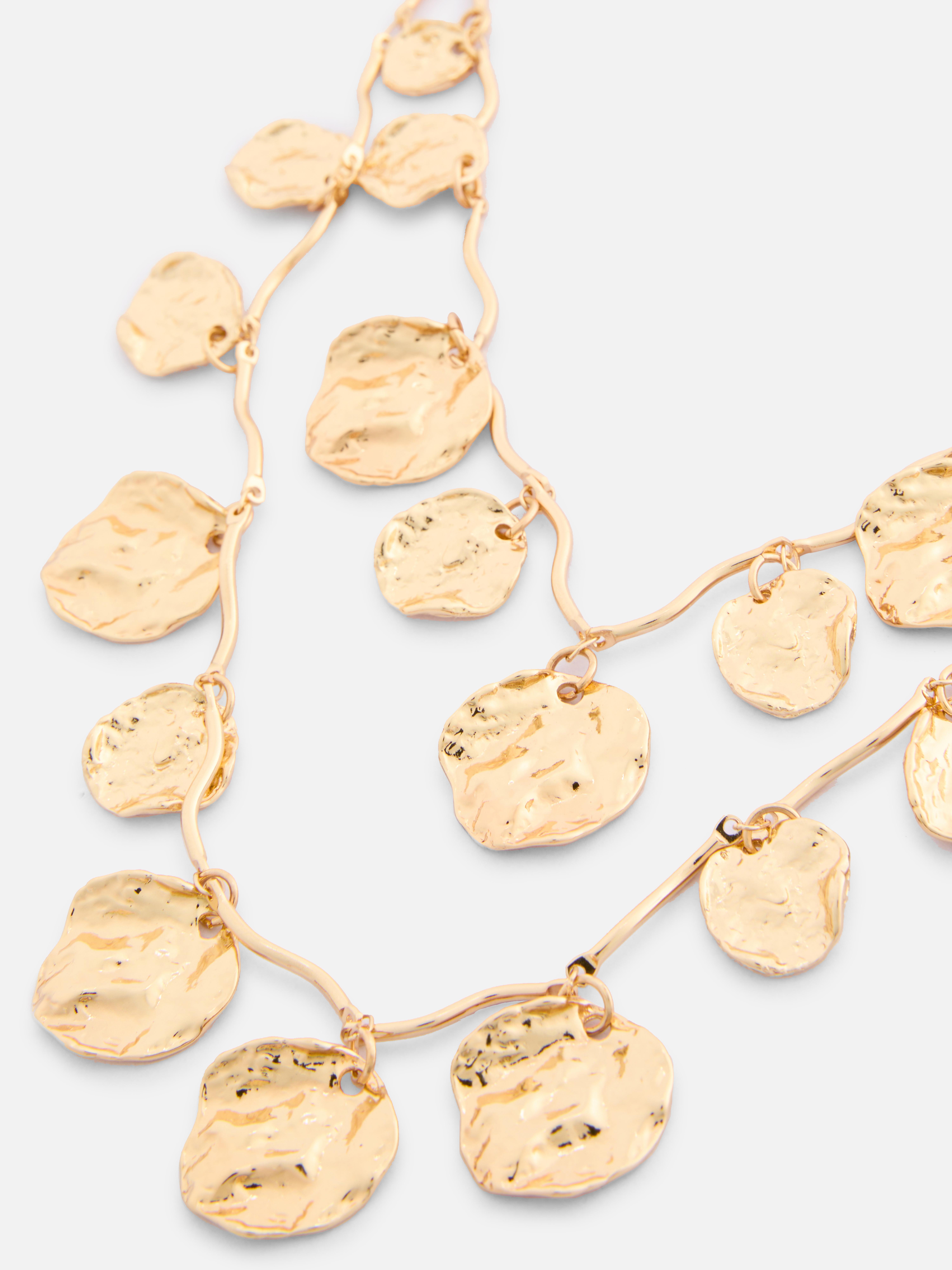 Tiered Disc Textured Necklace