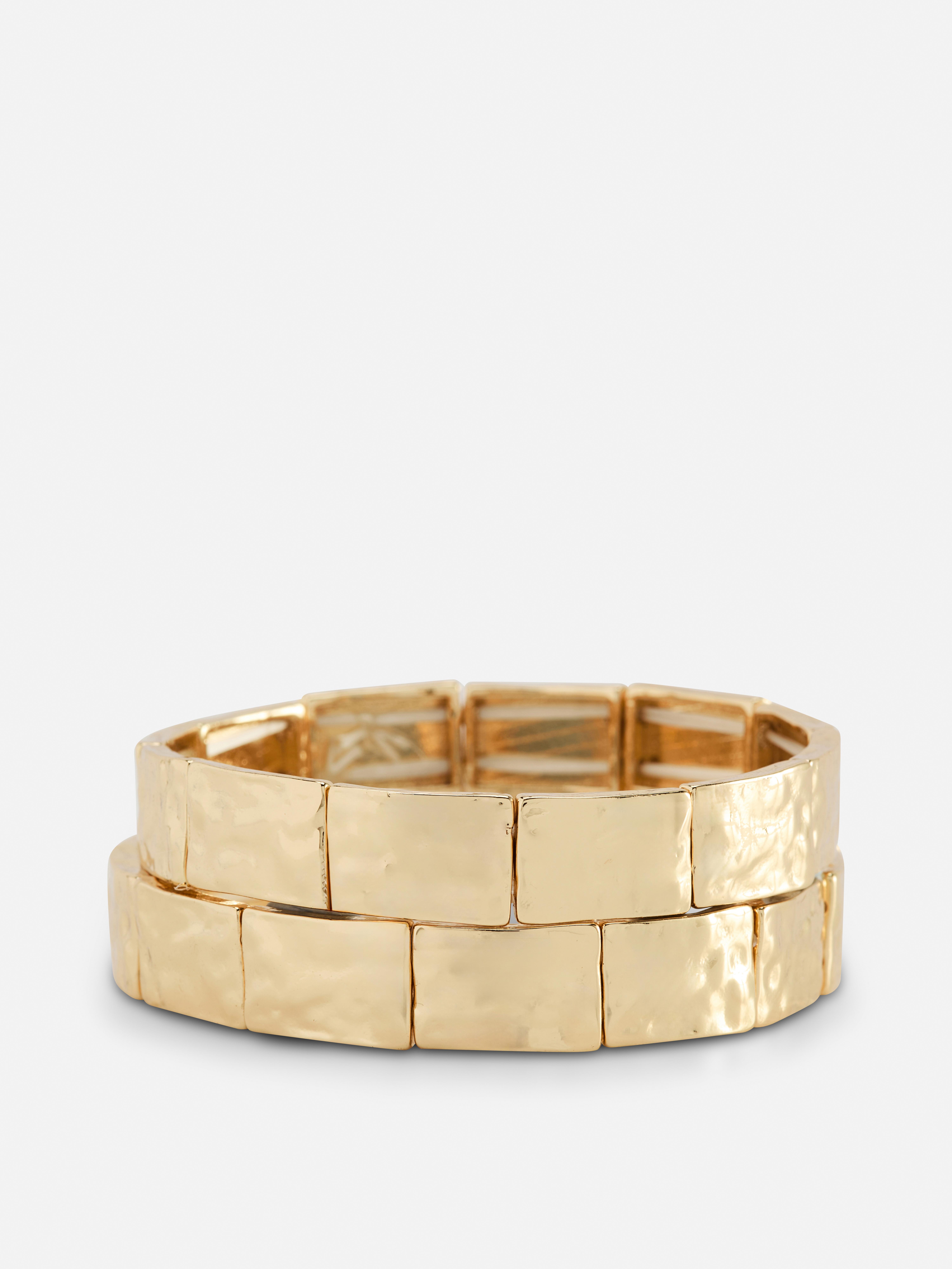Armbanden met vierkante schakels, set van 2