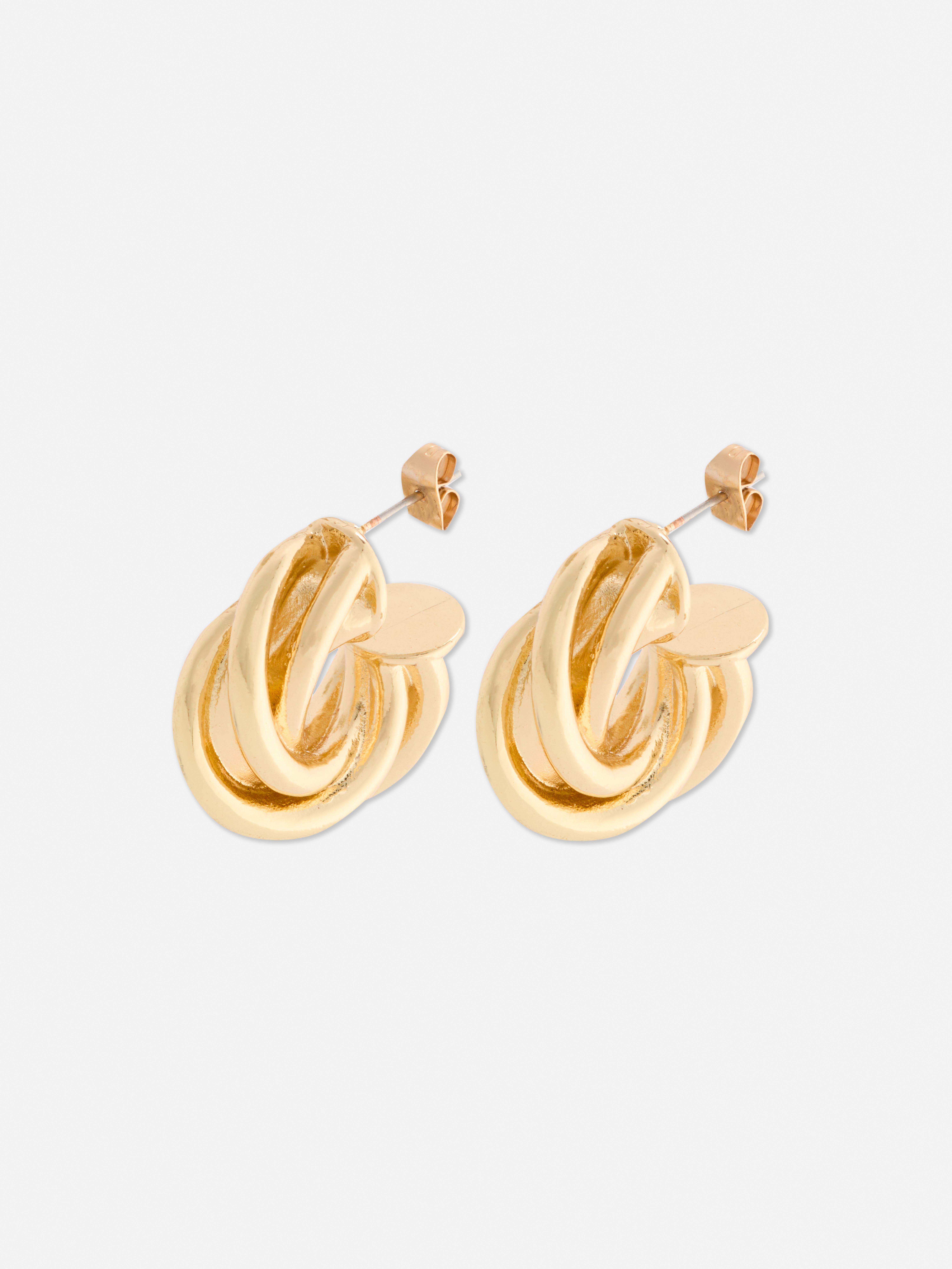 Pendientes de aro con diseño retorcido de The Edit