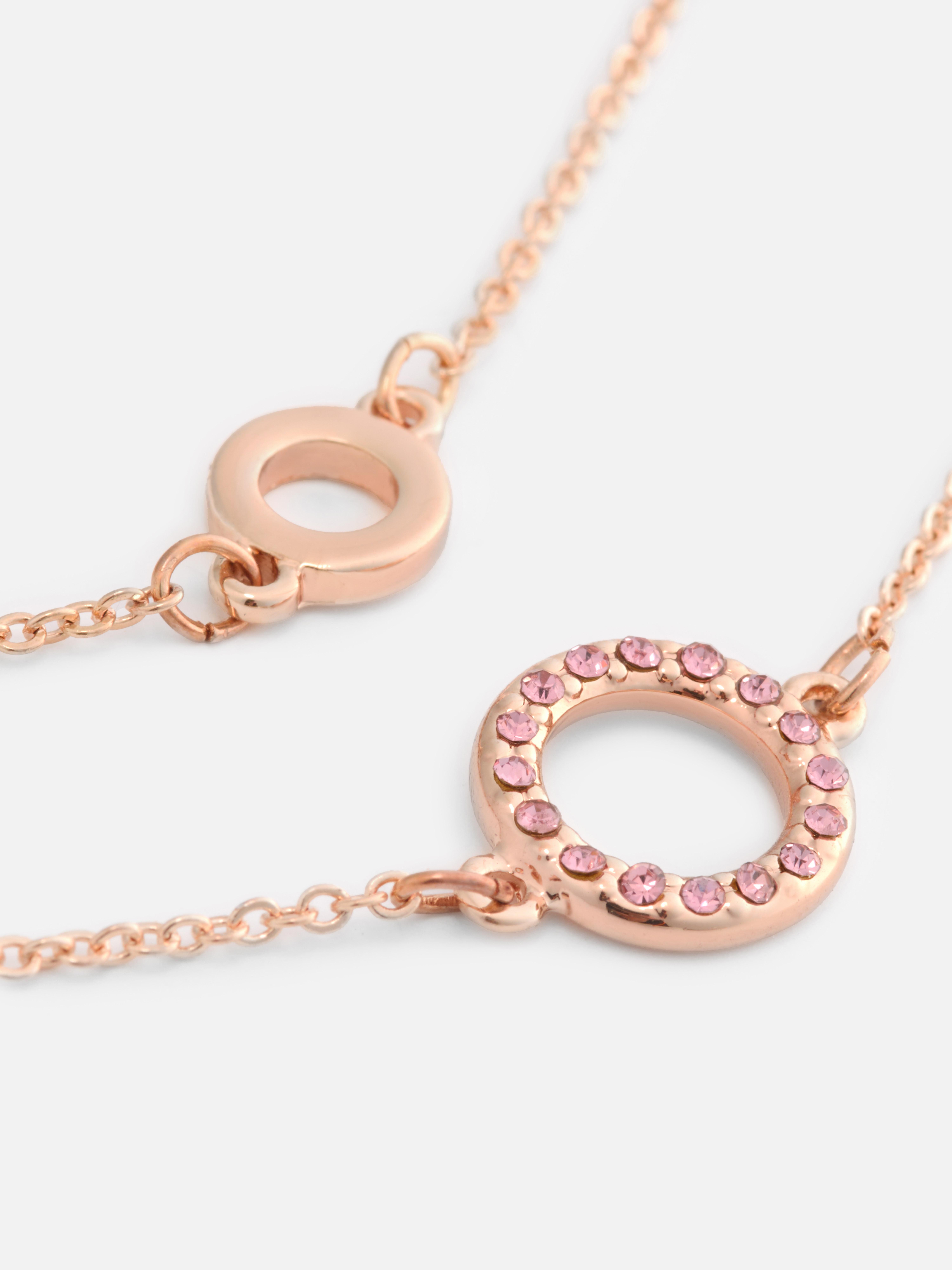 2pk Textured Diamante Circle Bracelets