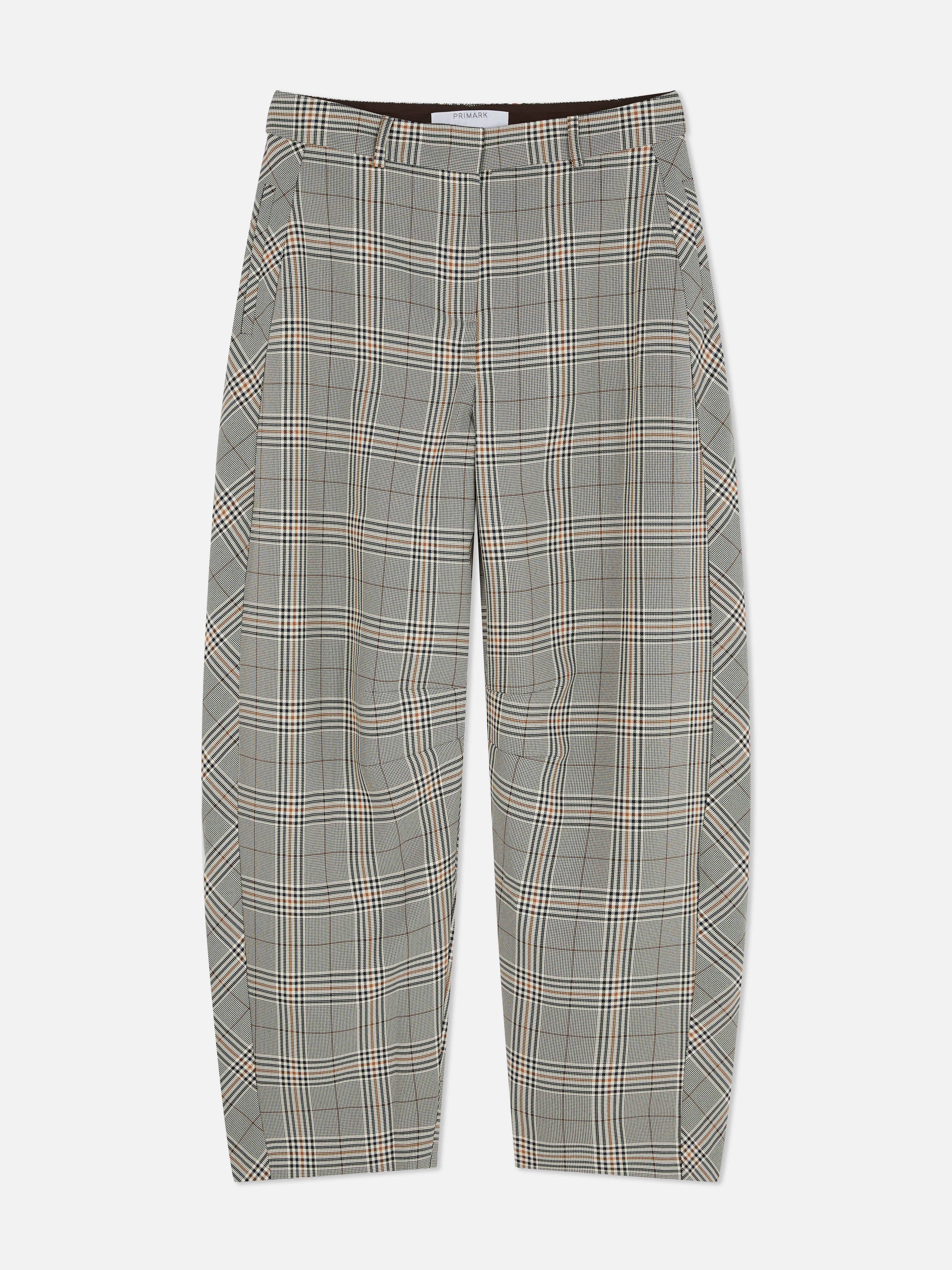 Geruite broek in barrel-model