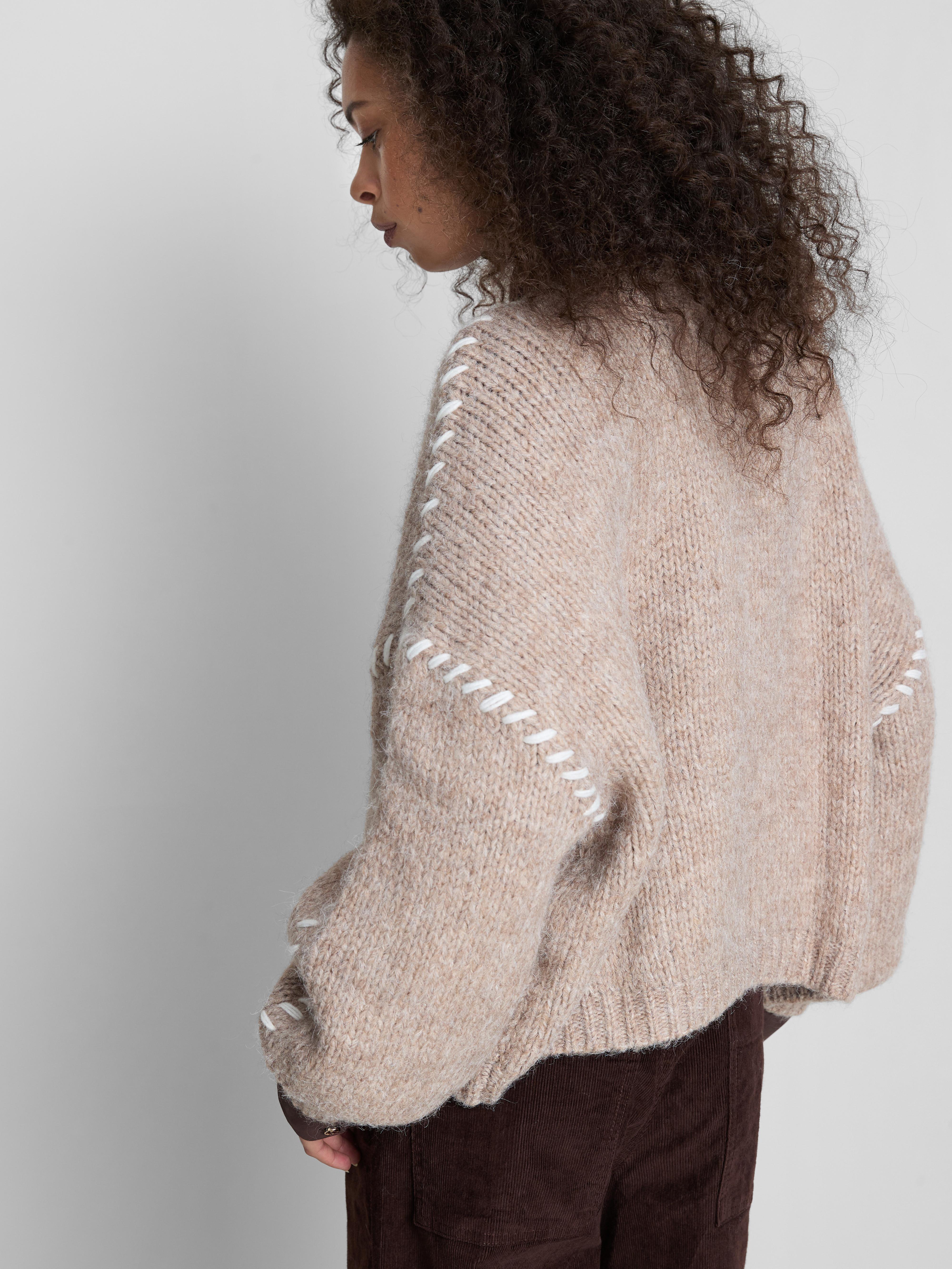 Relaxed Contrast Stitch Sweater