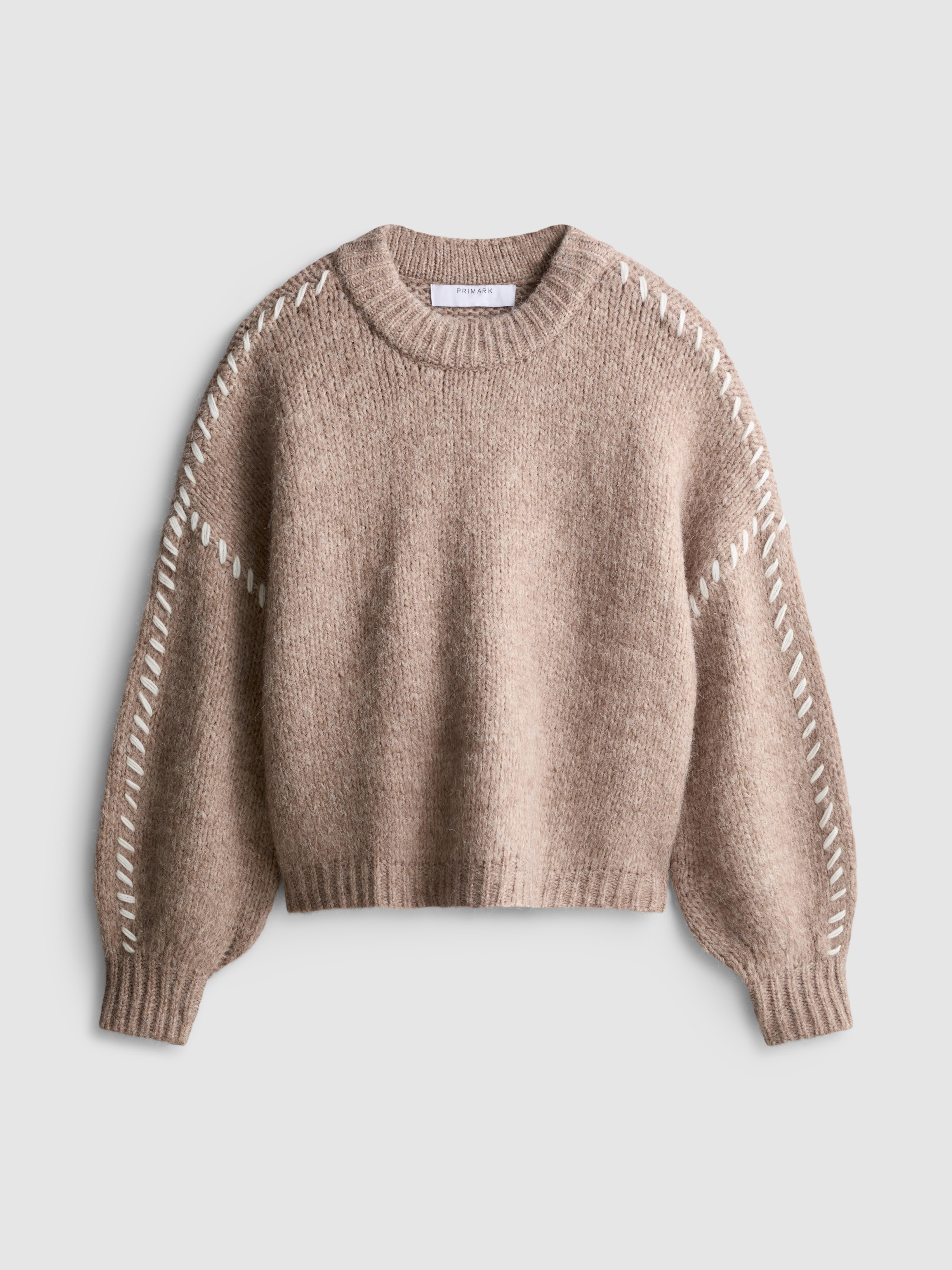Relaxed Contrast Stitch Sweater