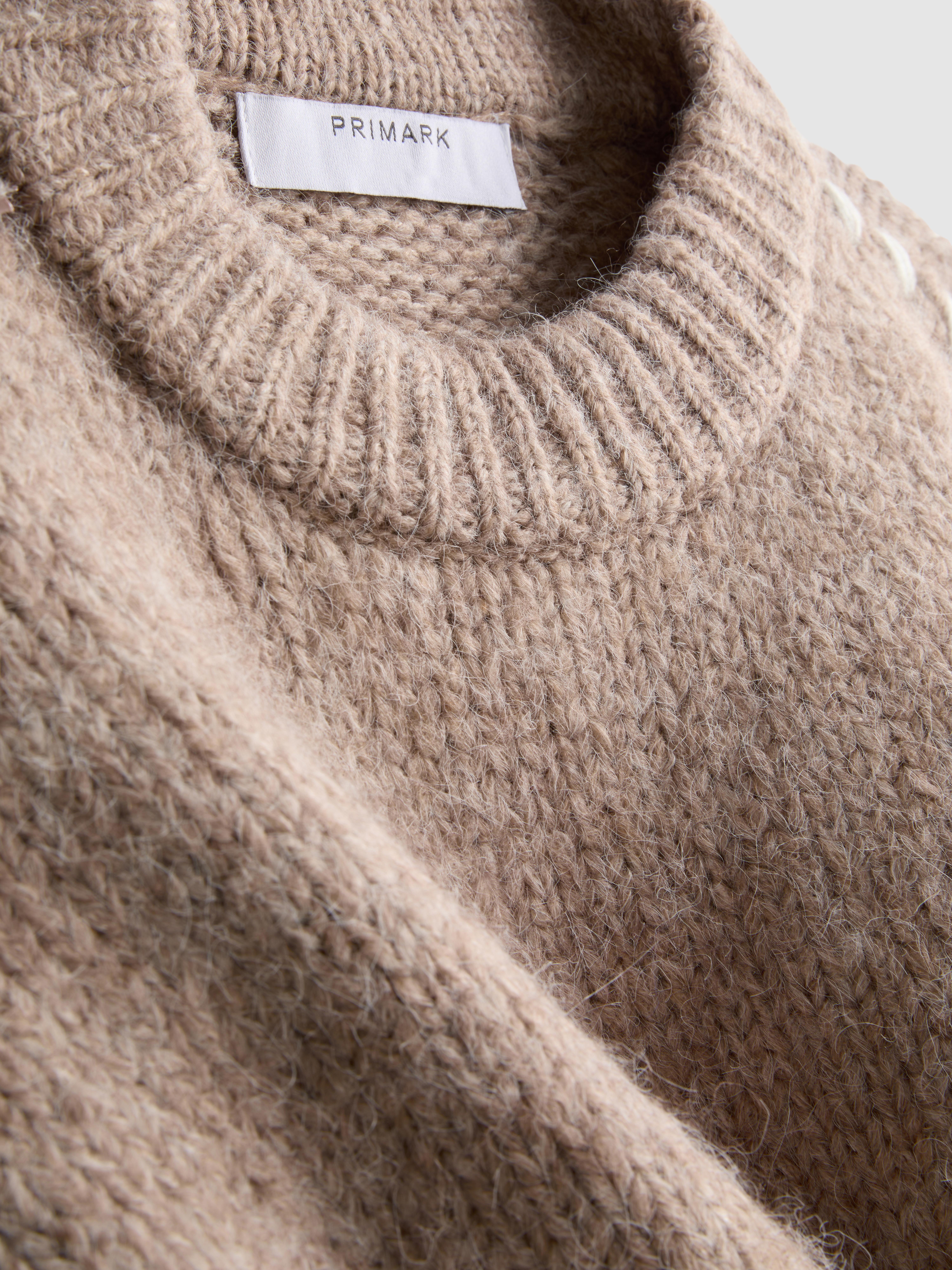 Relaxed Contrast Stitch Sweater