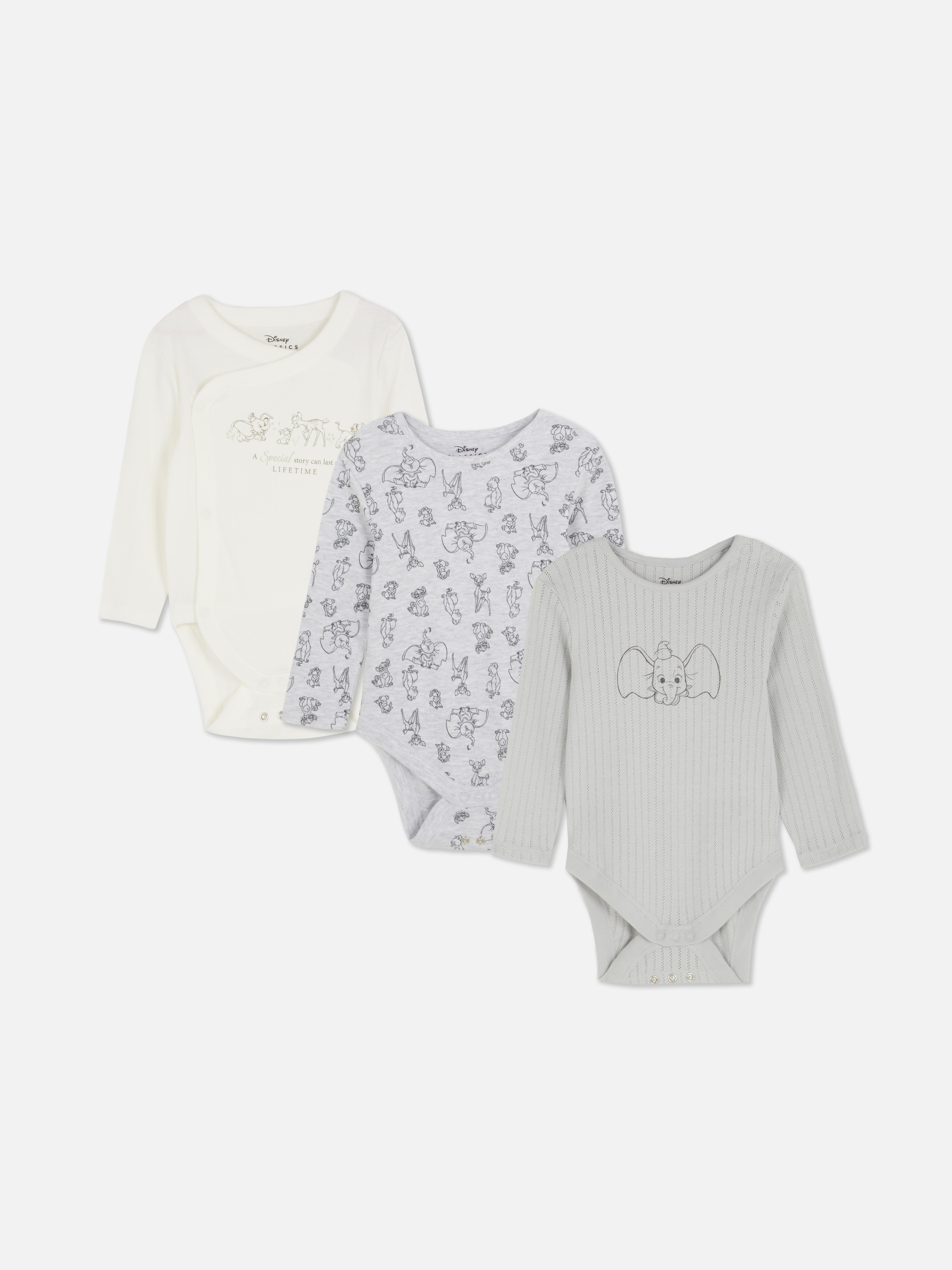 0-18mths | 3pk Disney X Steve Thompson Long Sleeve Newborn Bodysuits