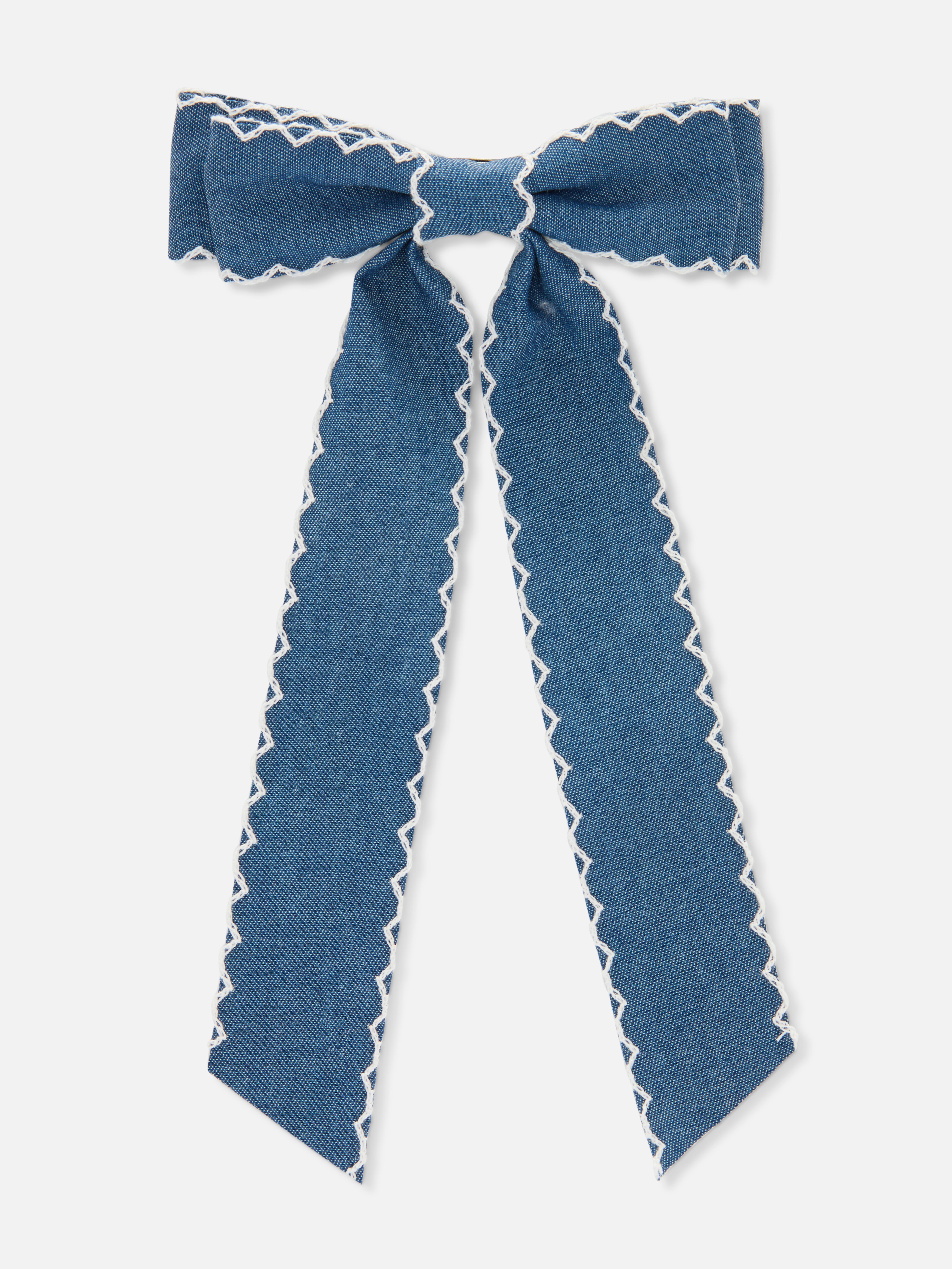 Denim Bow Hair Clip