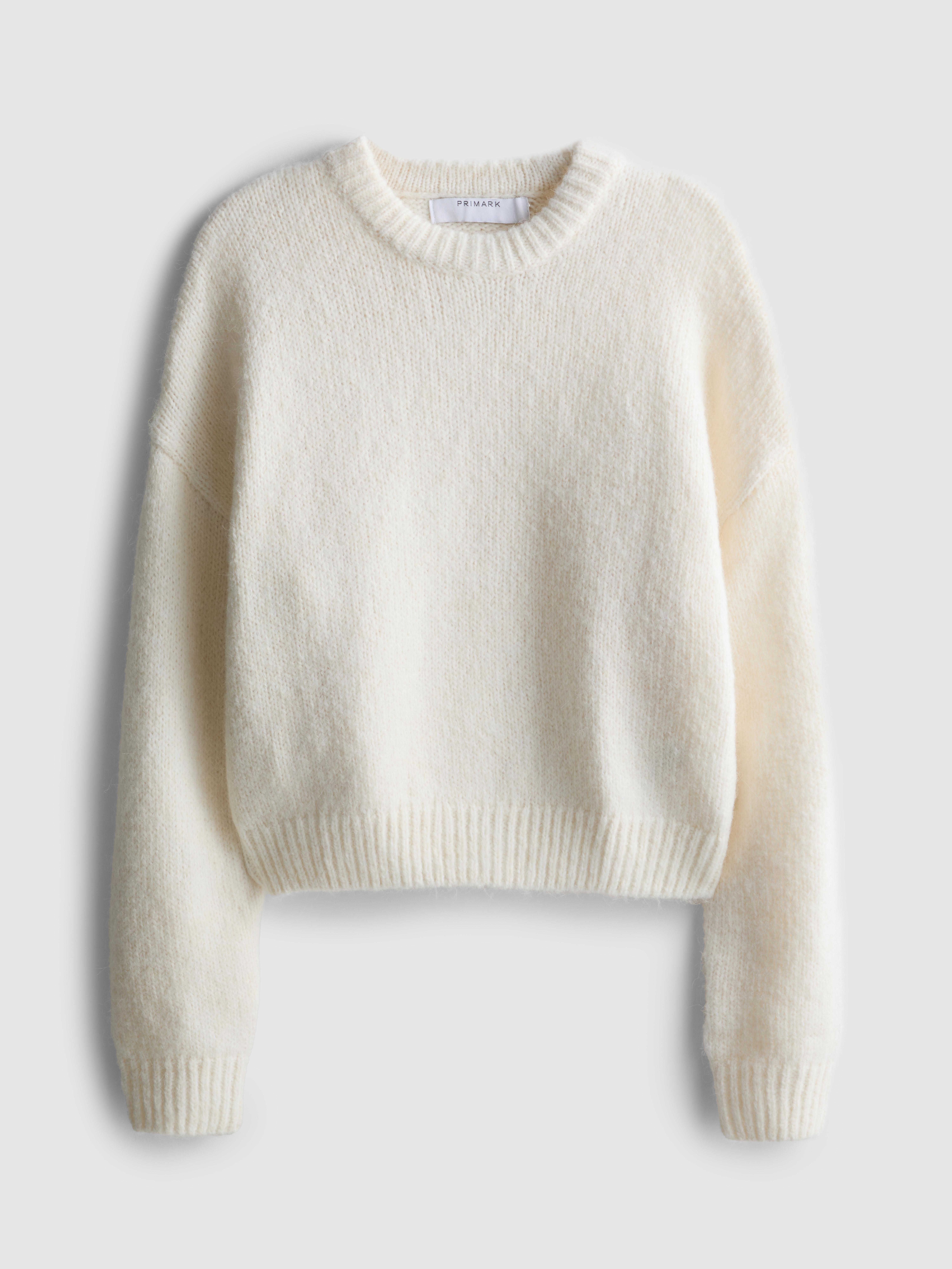 Knitted Crew Neck Jumper Ivory