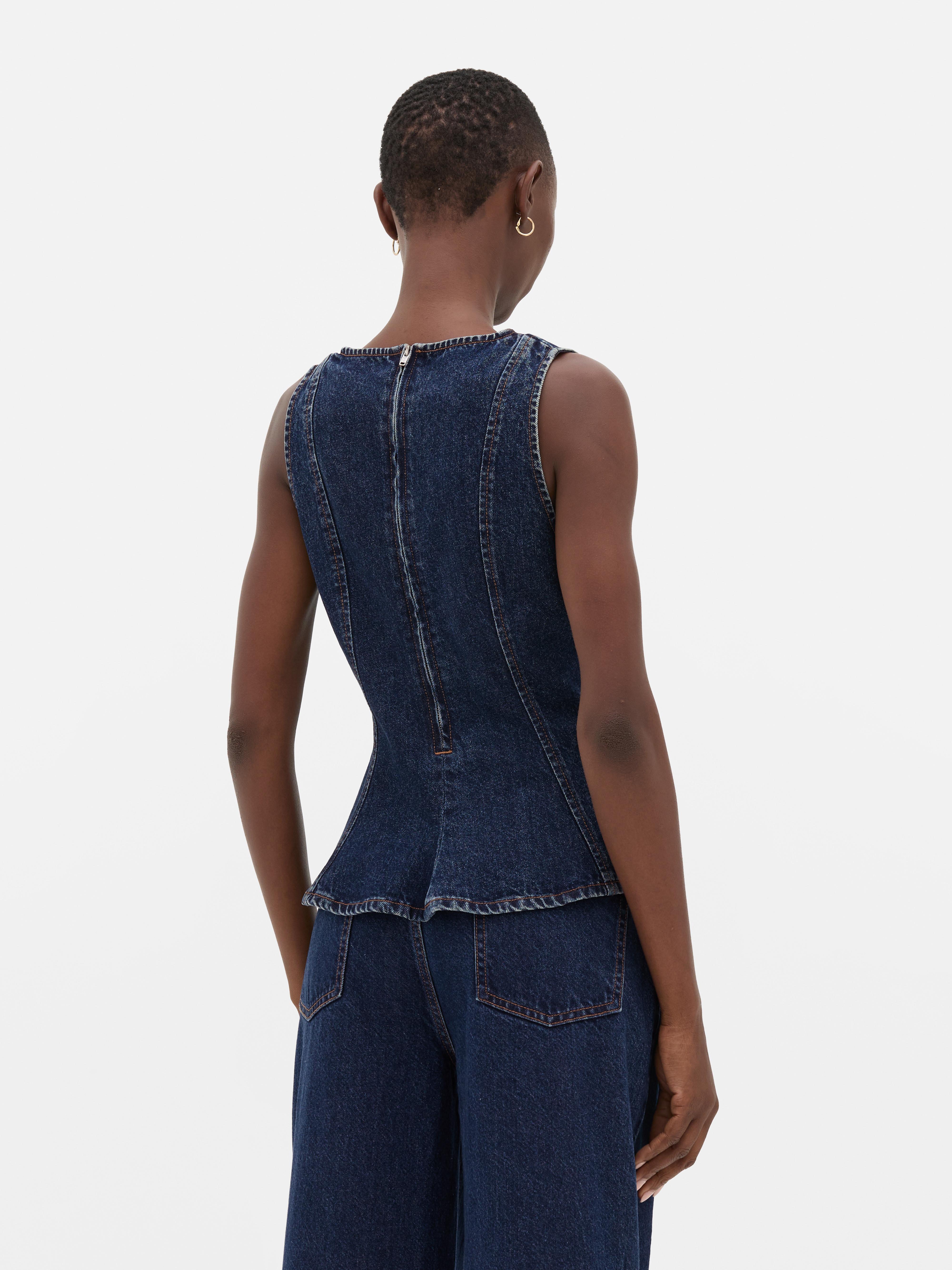 Denim Peplum Top