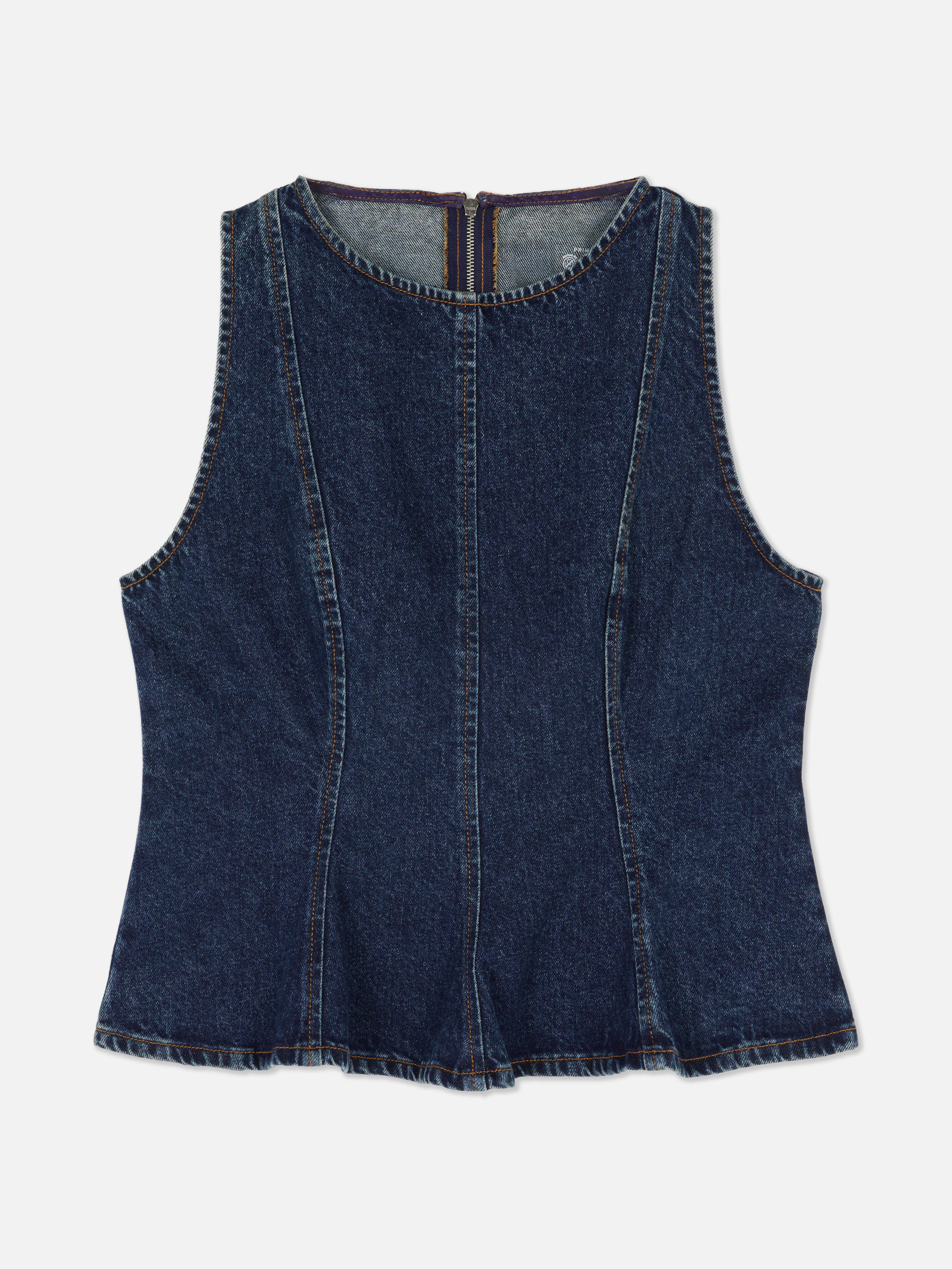 Denim Peplum Top