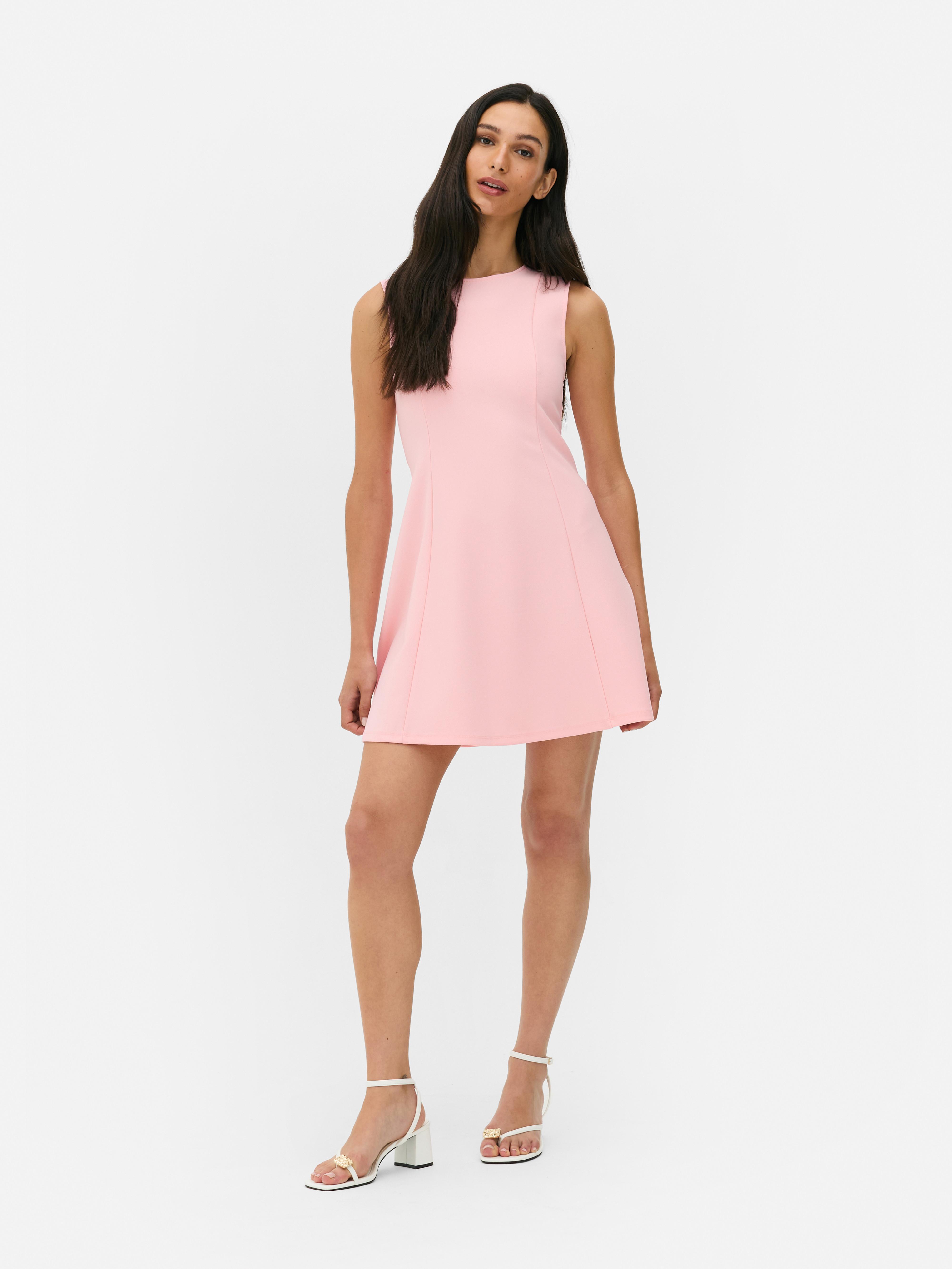 Crepe Mini Shift Dress