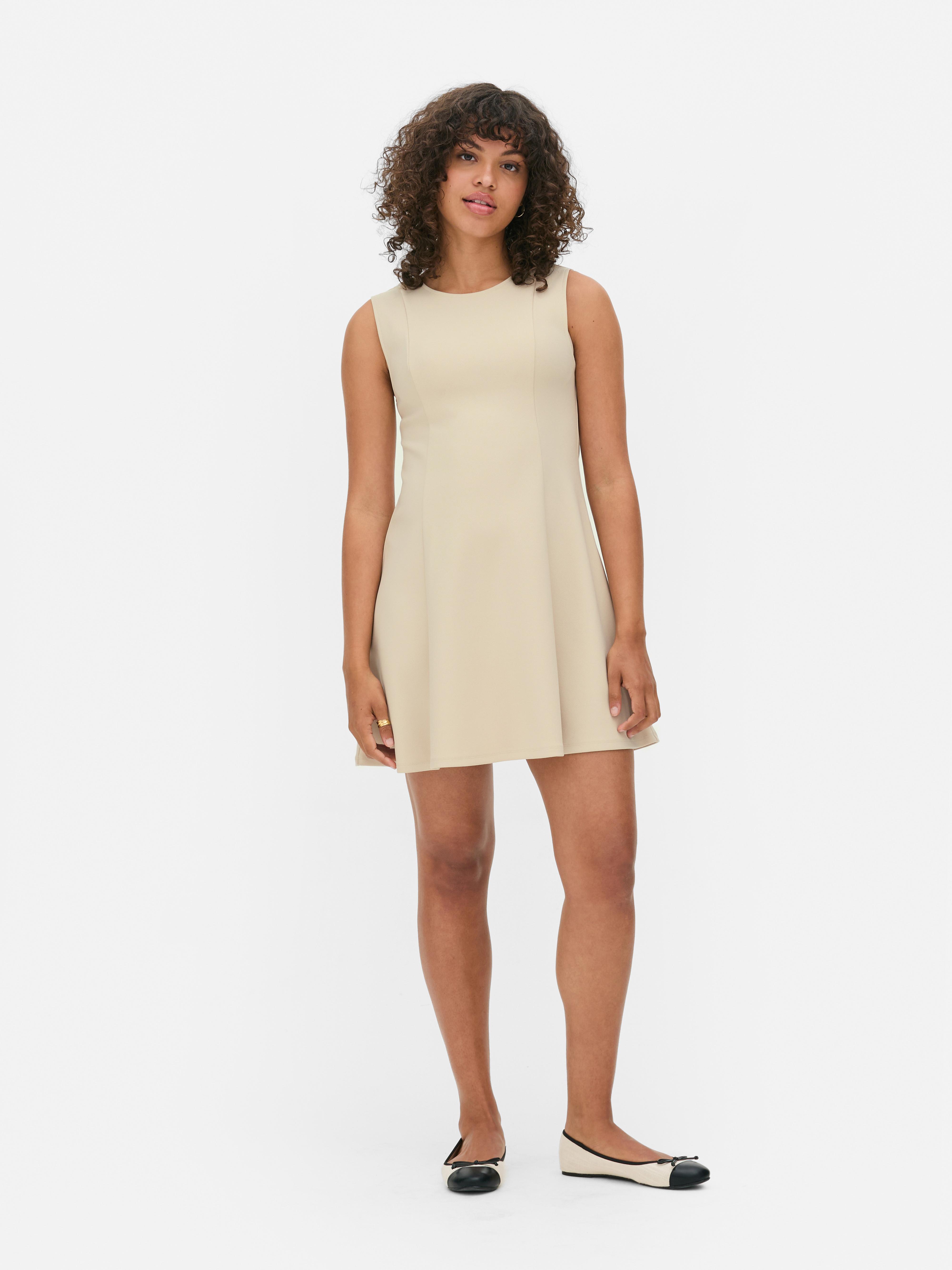 Crepe Mini Shift Dress