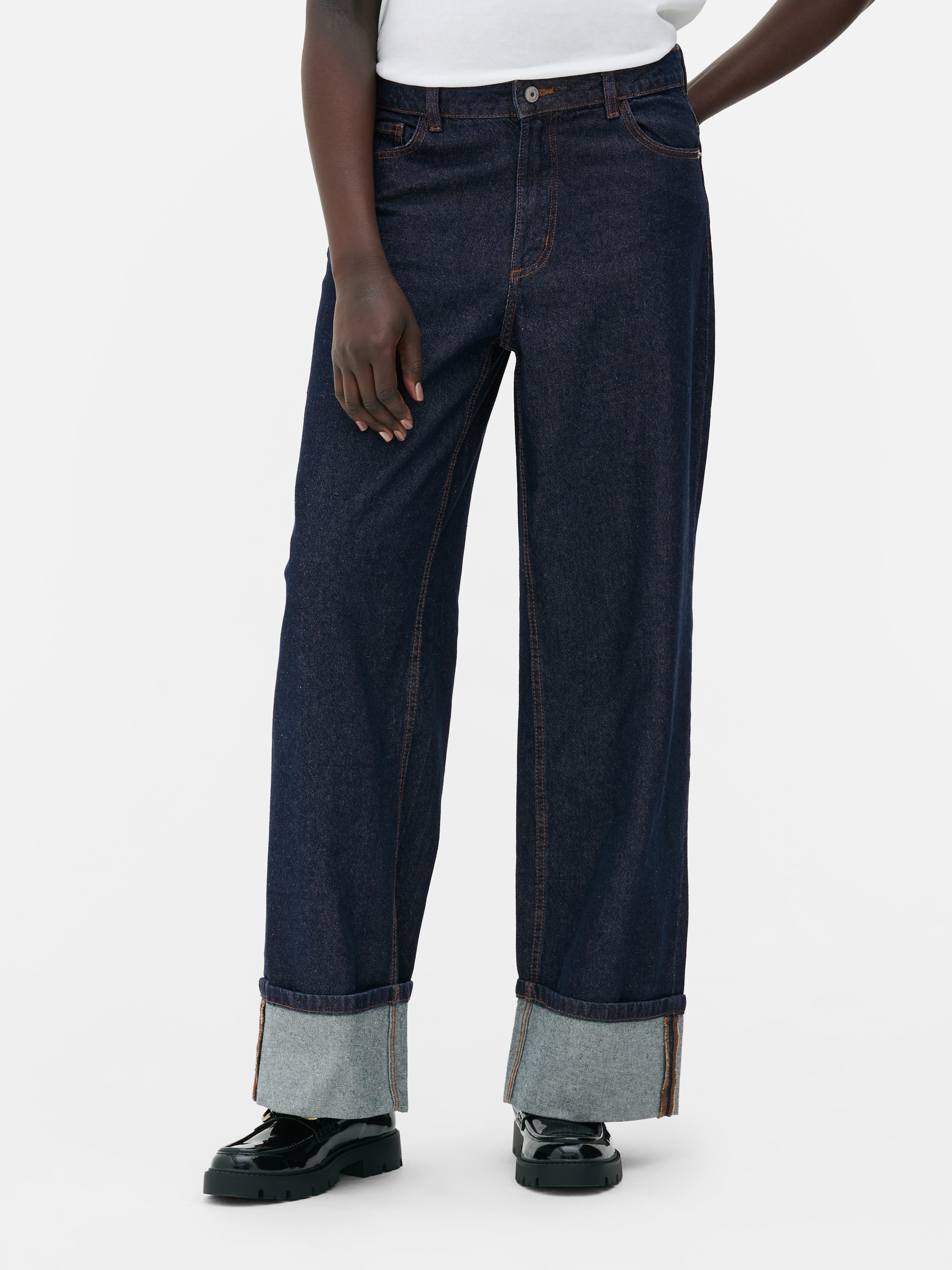 Rita Ora Straight Leg Turn Up Jeans