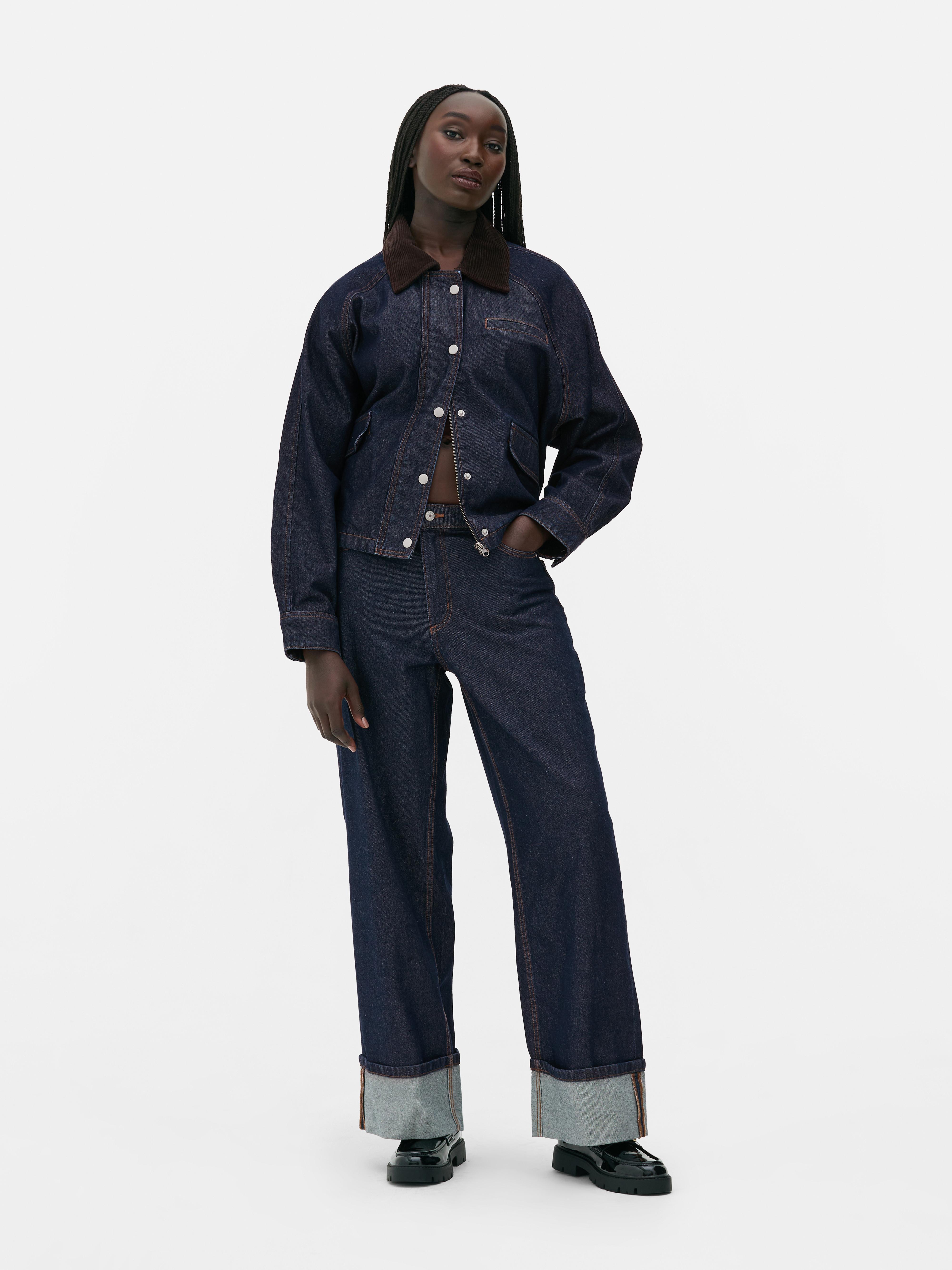 Rita Ora Straight Leg Turn Up Jeans