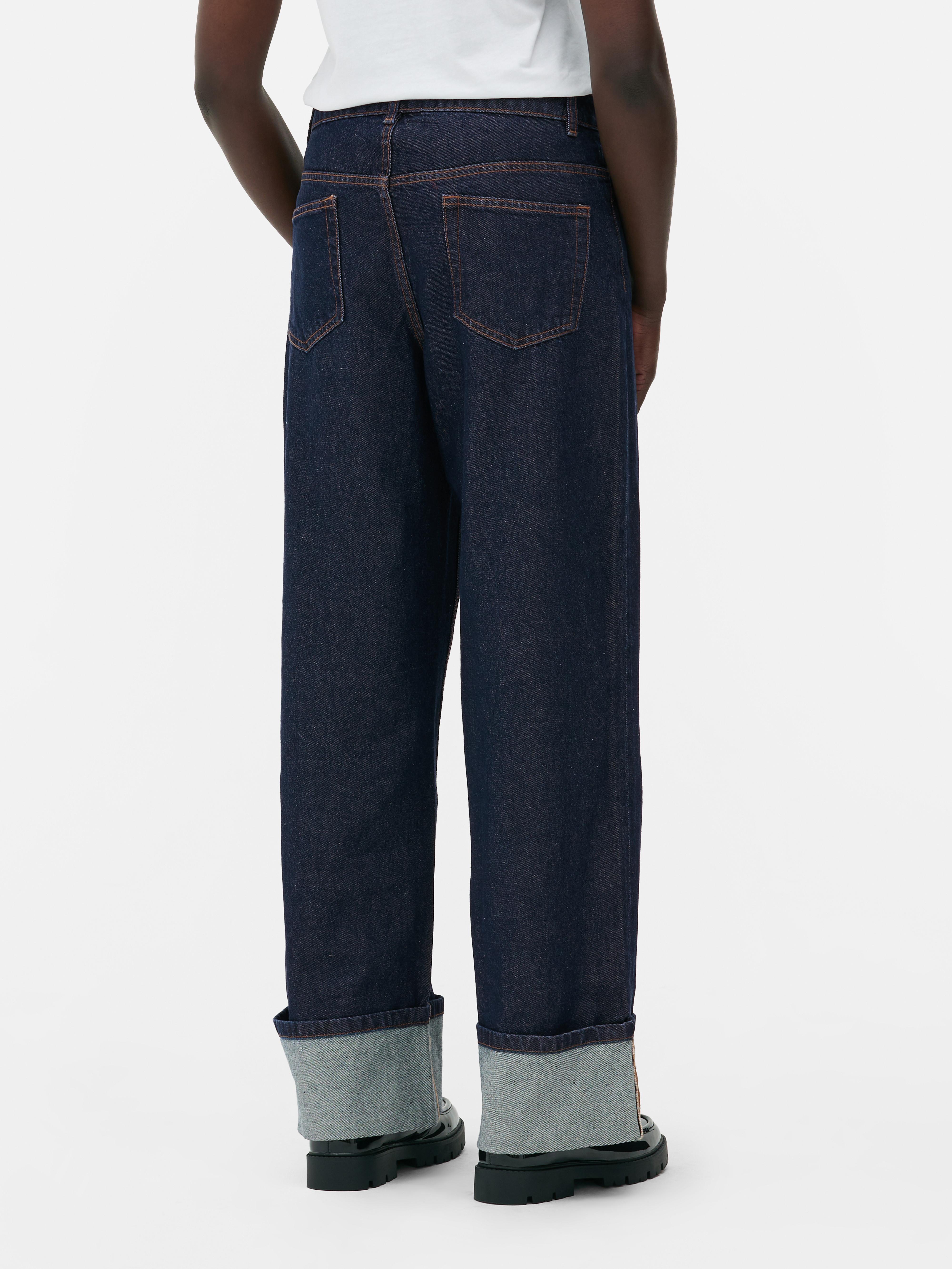 Rita Ora Straight Leg Turn Up Jeans