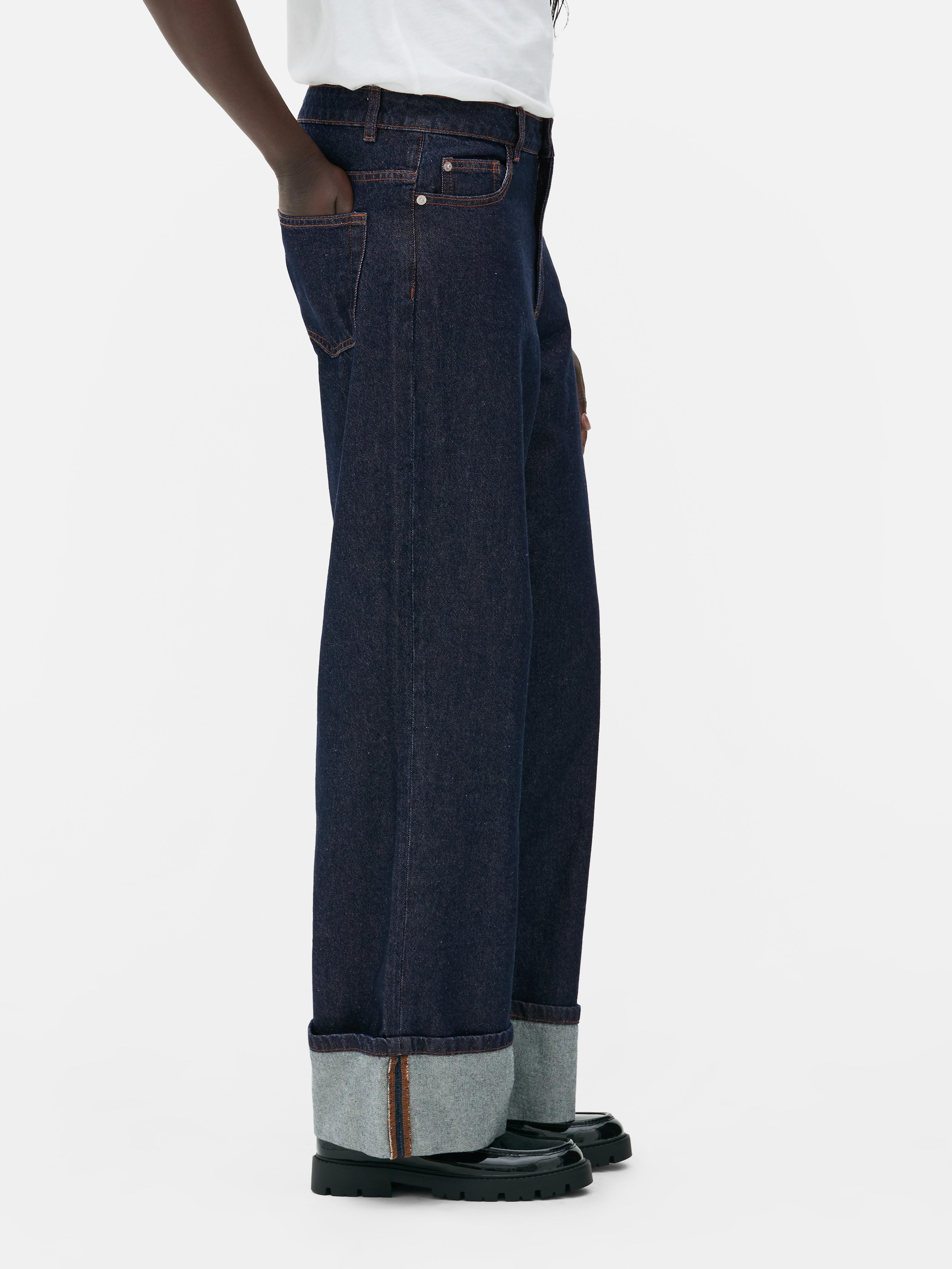 Rita Ora Straight Leg Turn Up Jeans