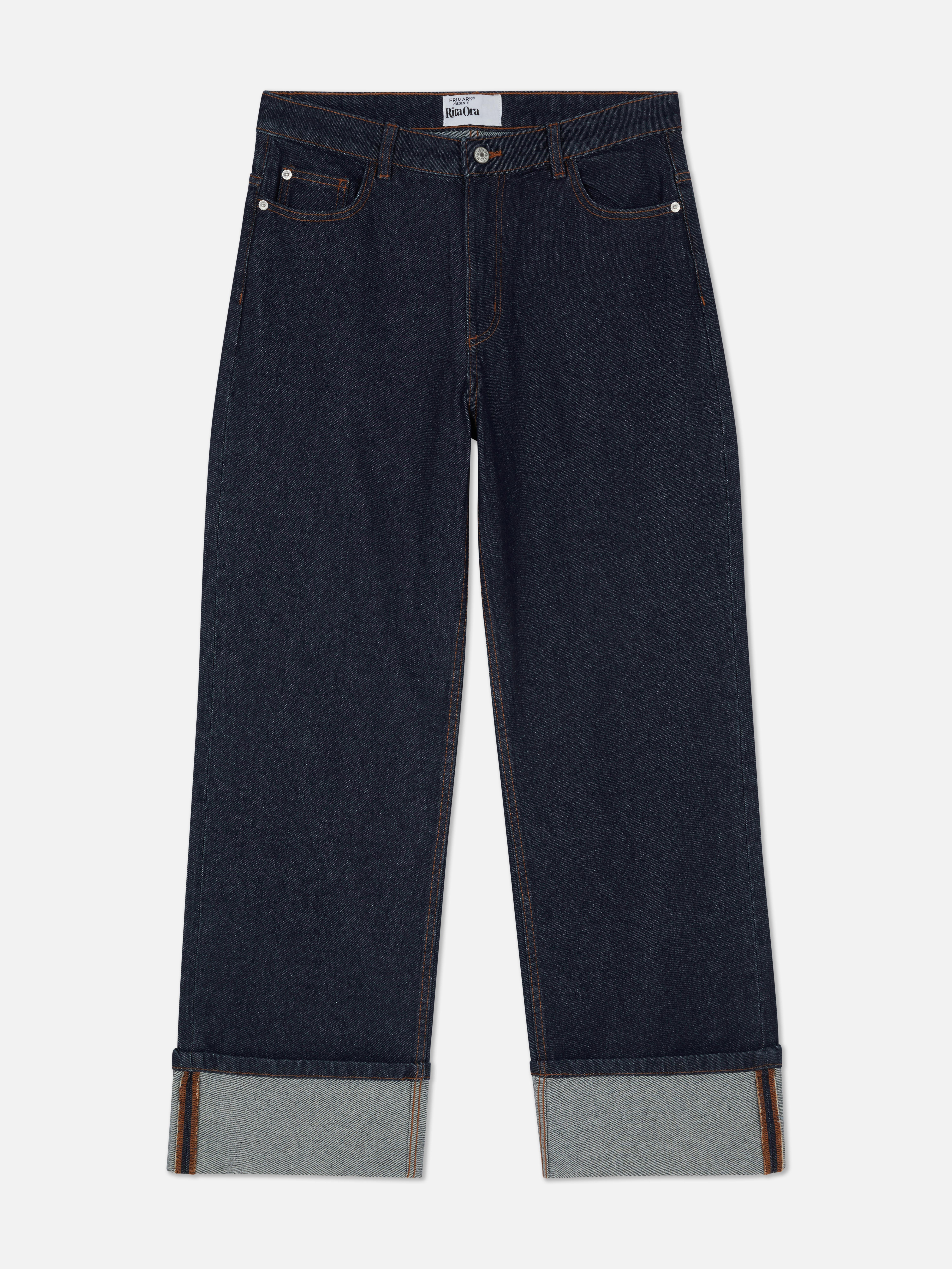 Rita Ora Straight Leg Turn Up Jeans