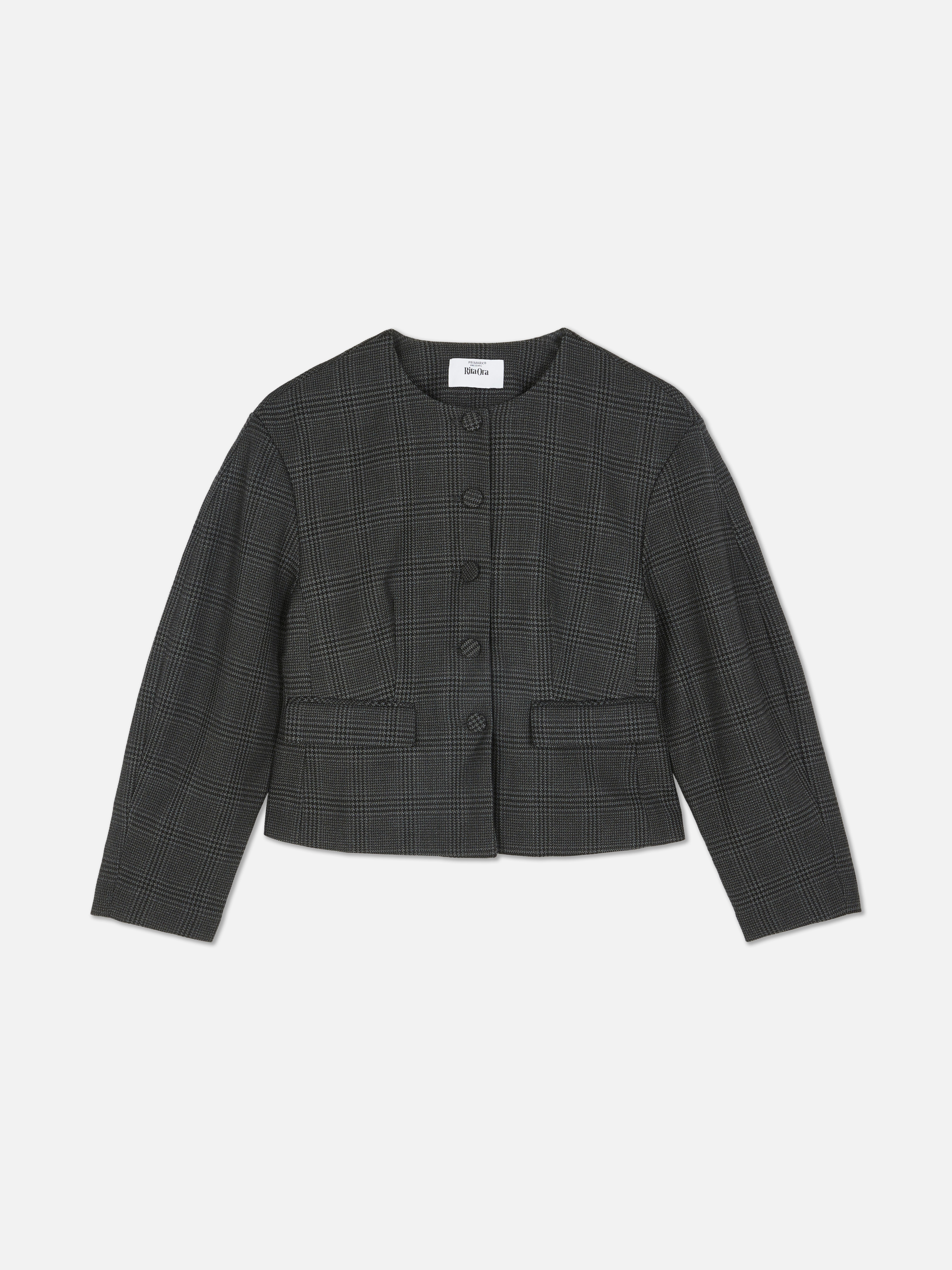 Rita Ora Cropped Balloon Sleeve Jacket