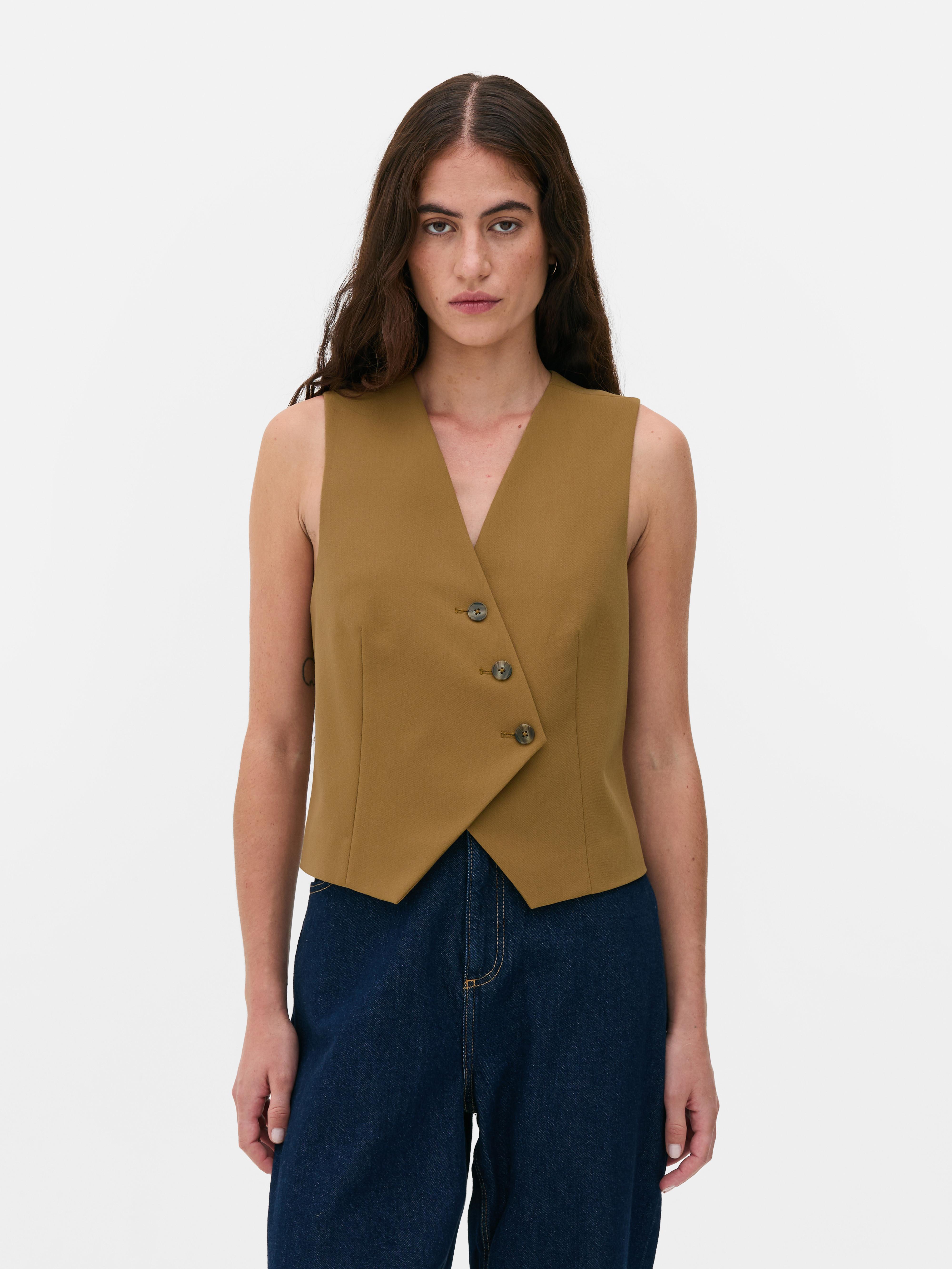 V-Neck Asymmetric Waistcoat